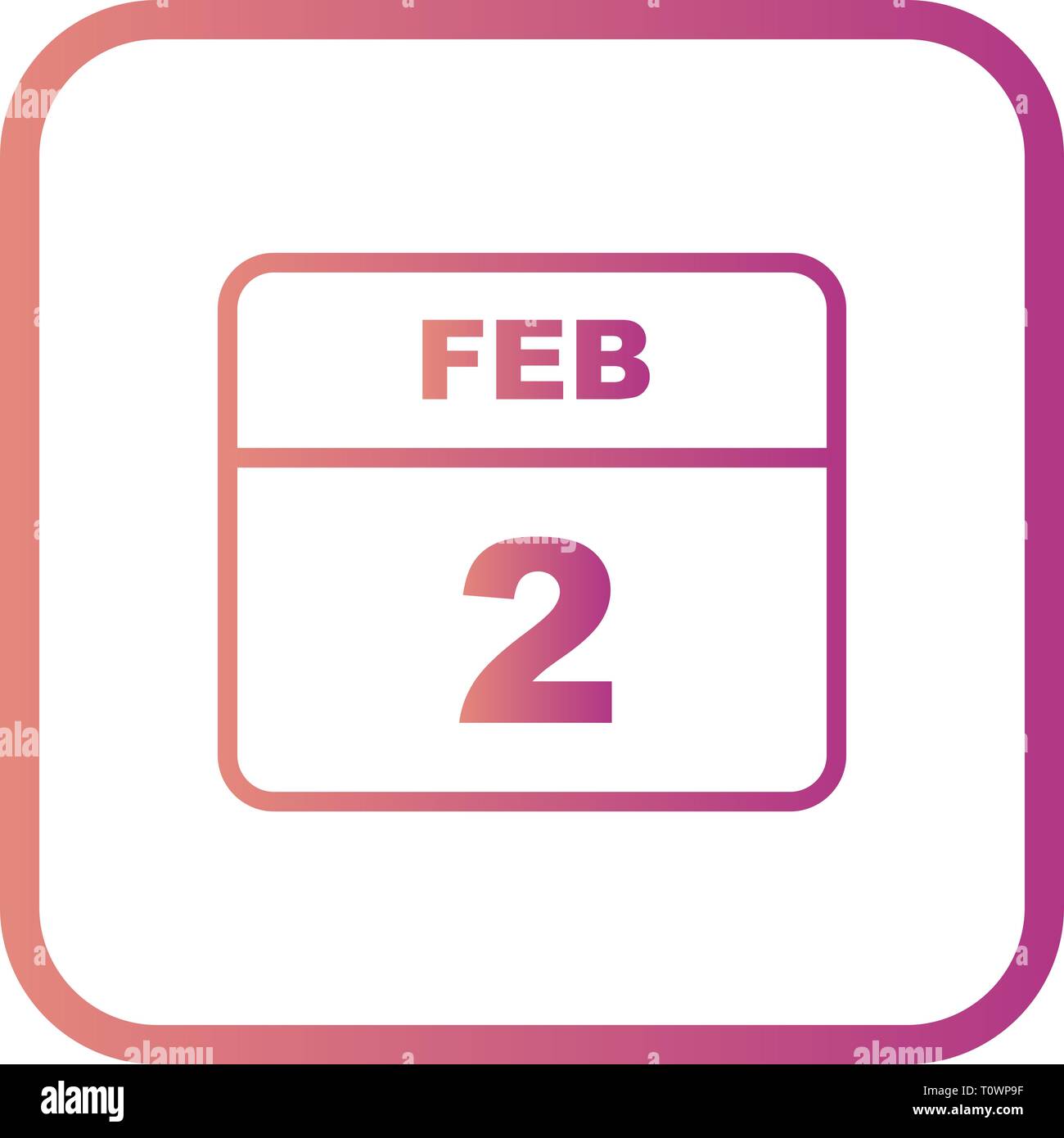 February 2nd Date on a Single Day Calendar Stock Photo - Alamy