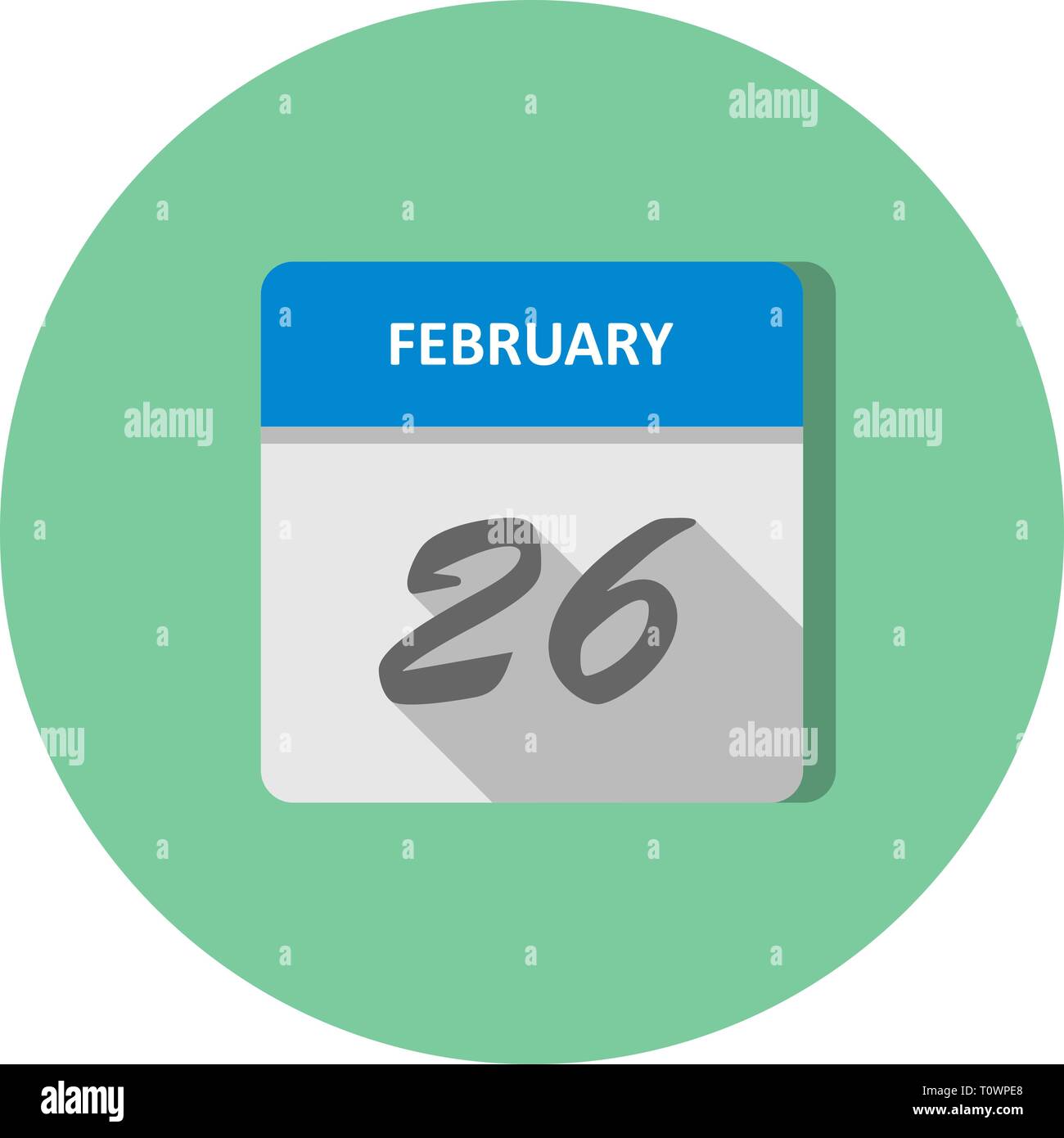 February 26th Date on a Single Day Calendar Stock Photo - Alamy