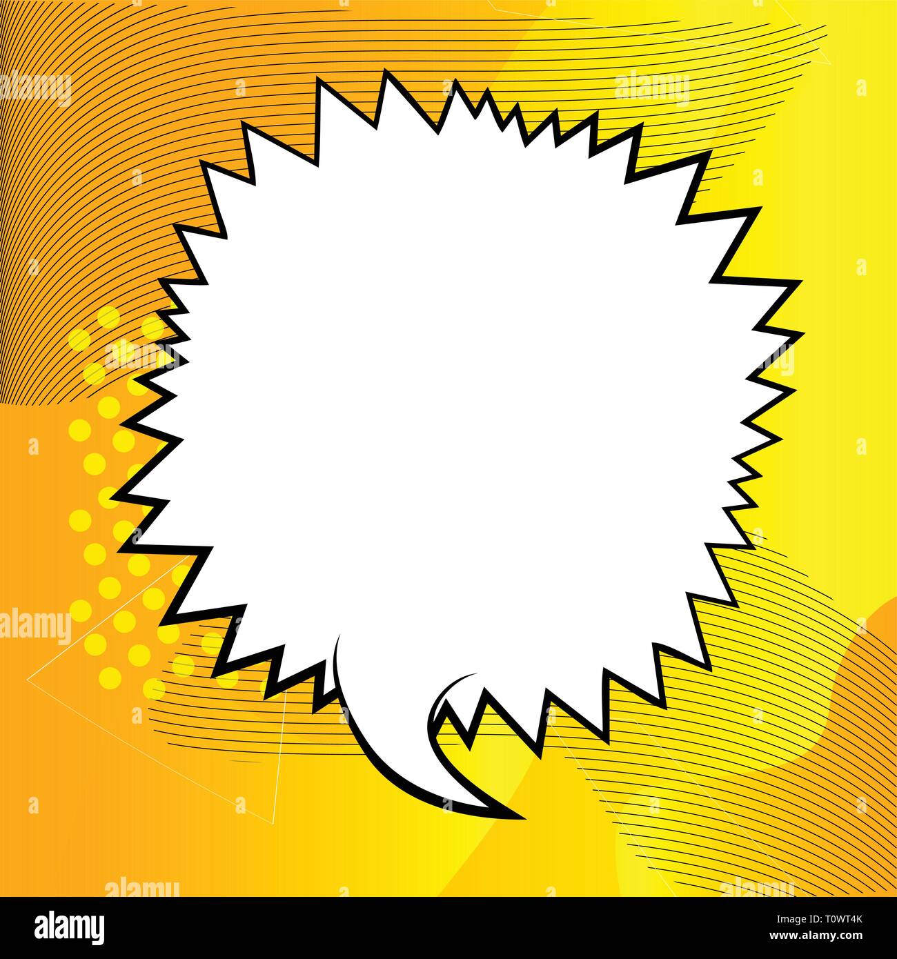 Vector illustrated retro comic book background with big blank speech ...