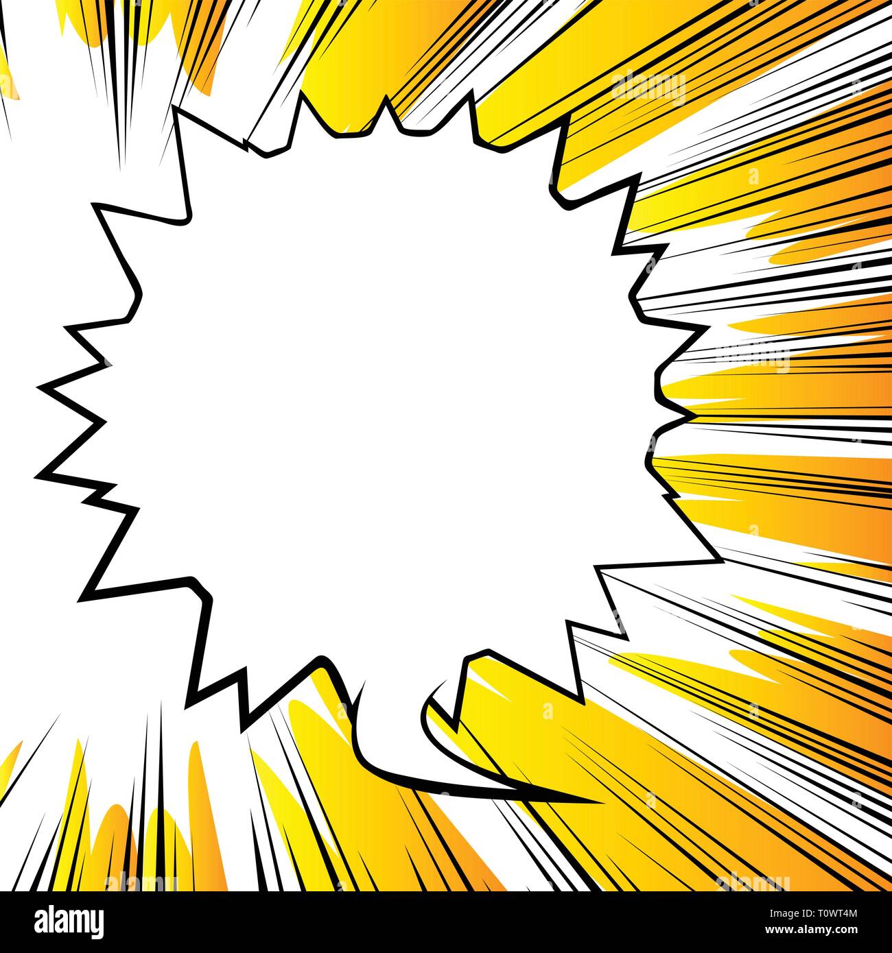 Vector illustrated retro comic book background with big blank speech ...