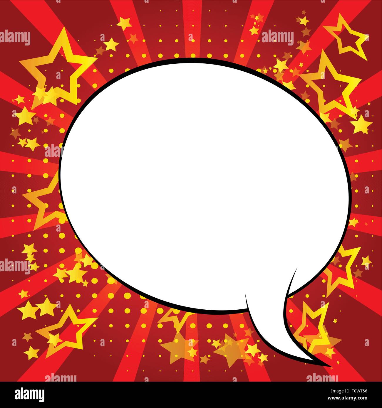 Vector illustrated retro comic book background with big blank speech ...