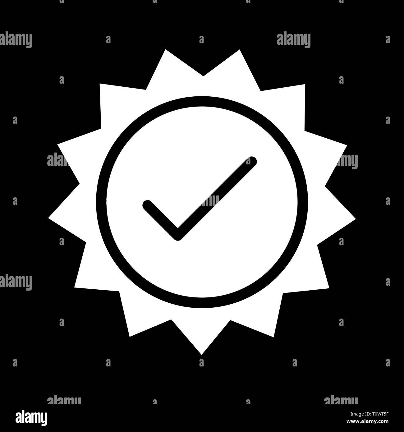 Valid badge icon Black and White Stock Photos & Images - Alamy