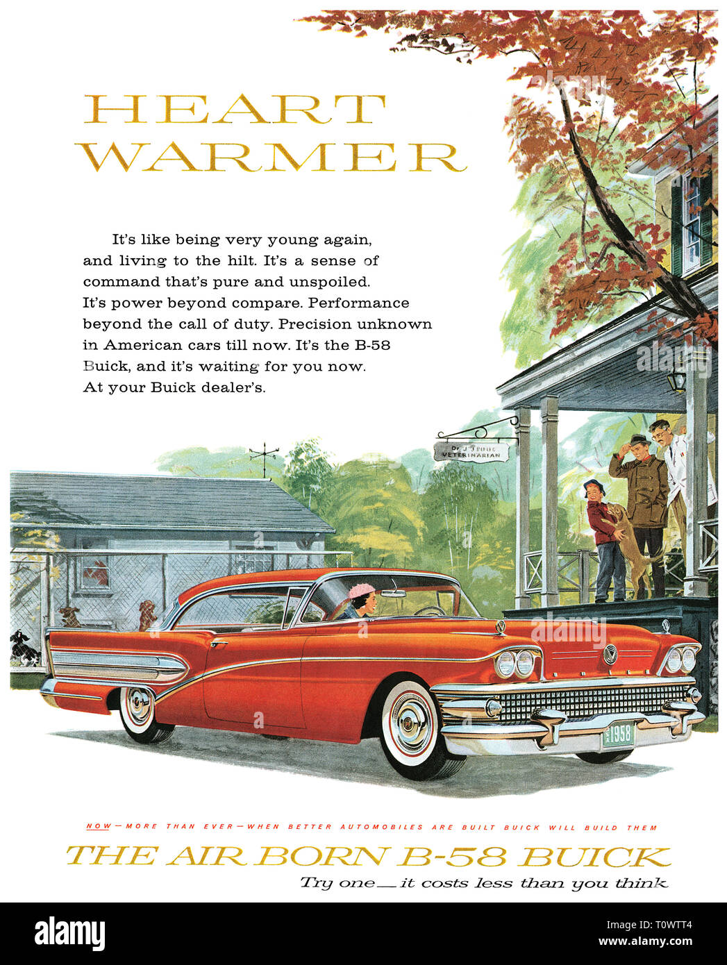 1958 U.S. advertisement for the B-58 Buick automobile. Stock Photo