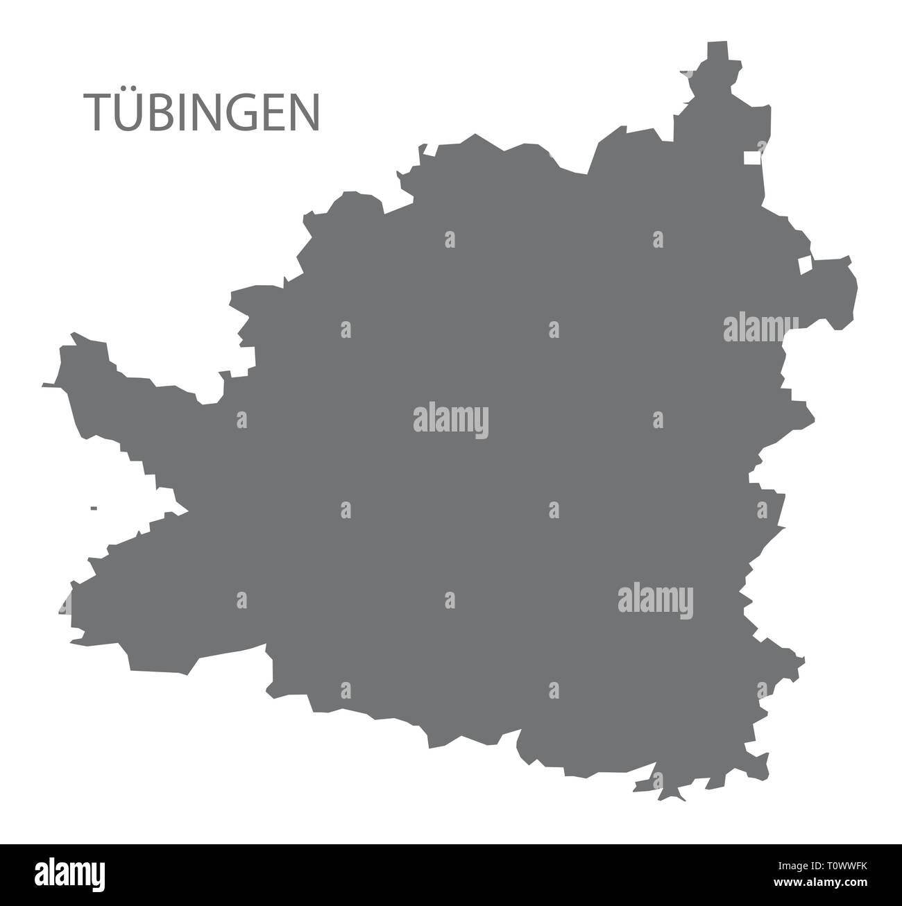 Tuebingen county map of Baden Wuerttemberg Germany Stock Vector Image & Art Alamy