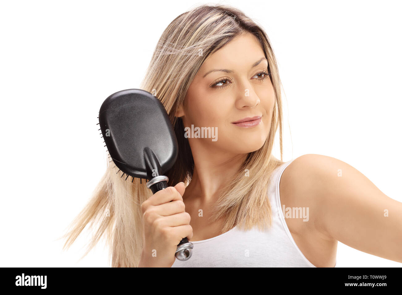 Woman hairbrush hires stock photography and images Alamy