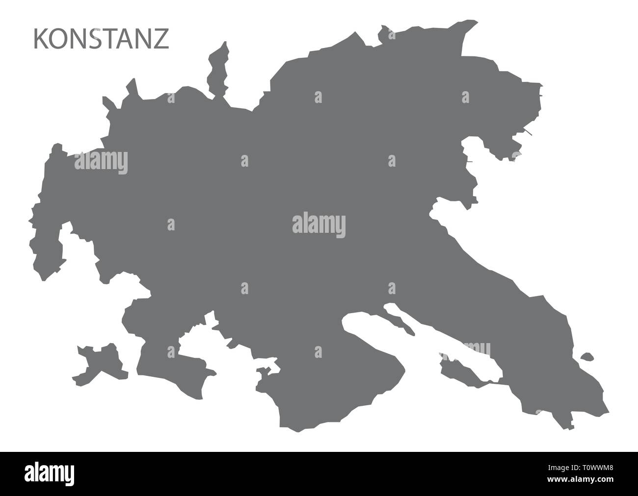 Konstanz county map of Baden Wuerttemberg Germany Stock Vector Image ...