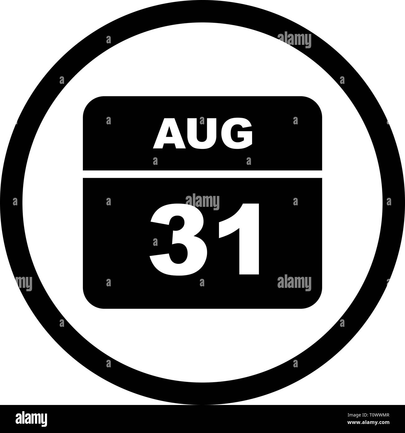 August 31st calendar Black and White Stock Photos & Images - Alamy