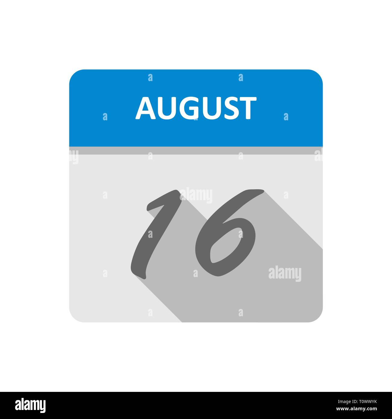 August 16th Date on a Single Day Calendar Stock Photo Alamy
