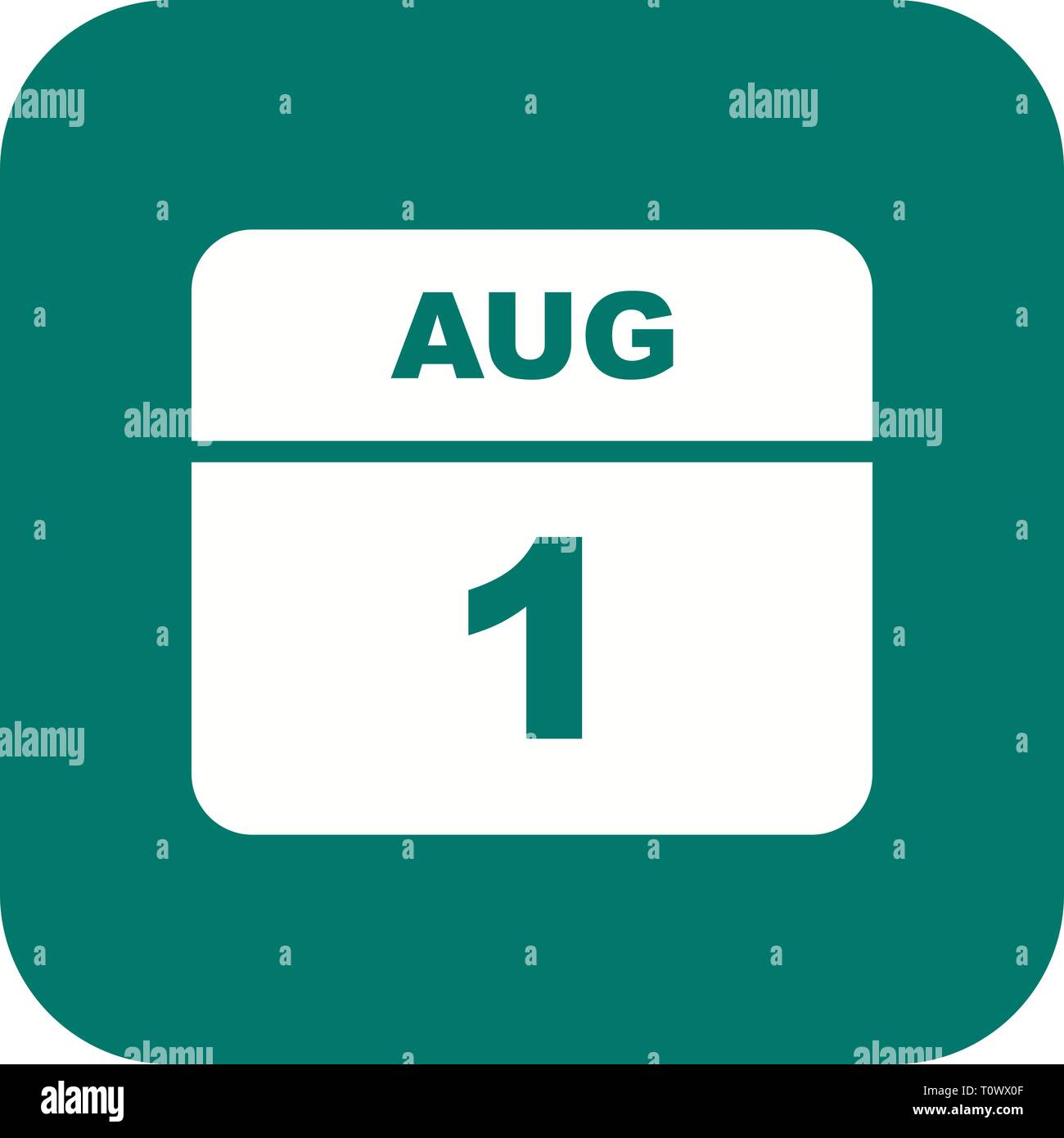 August 1st Date On A Single Day Calendar Stock Photo Alamy