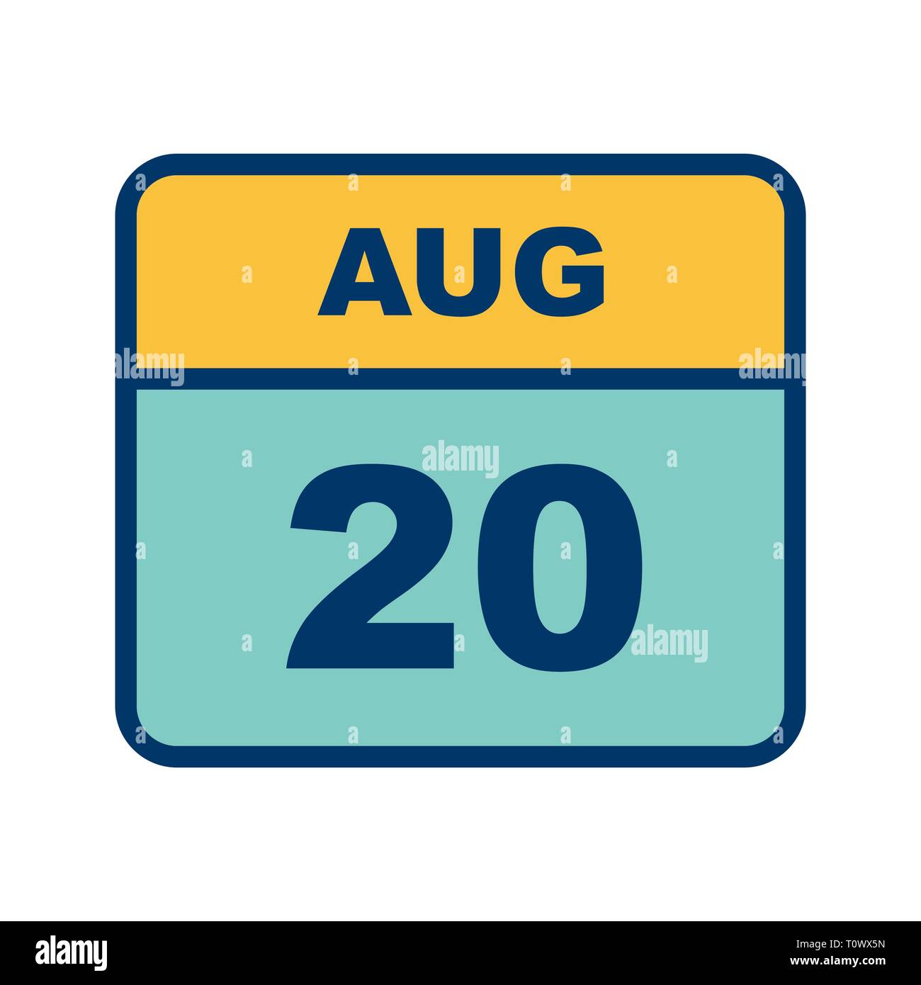 August 20th Date on a Single Day Calendar Stock Photo Alamy