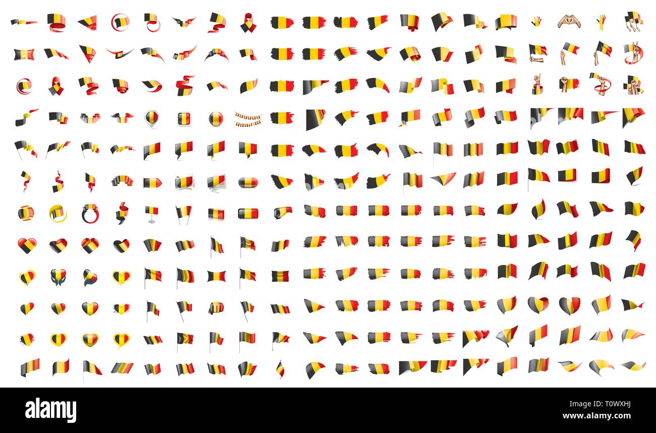 very big collection of vector flags of the Belgium Stock Vector Image ...