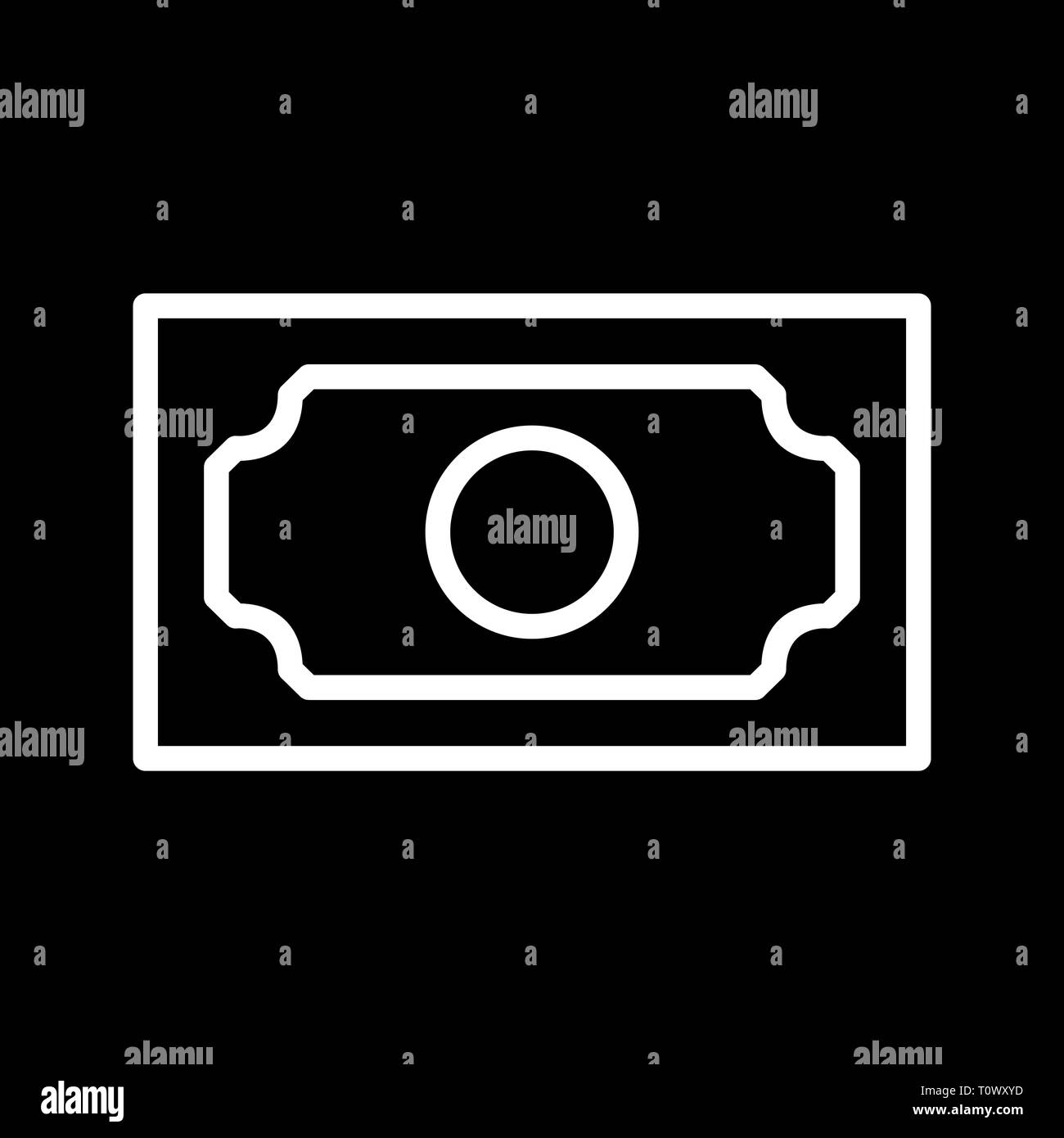 Illustration Bank note Icon Stock Photo - Alamy