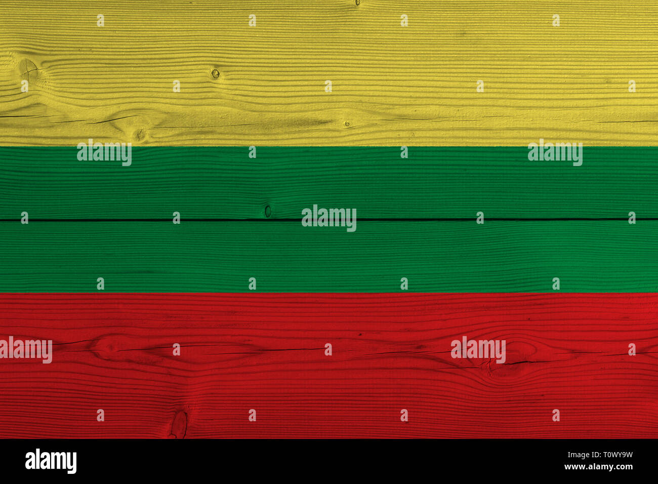 lithuania flag painted on old wood plank. Patriotic background ...
