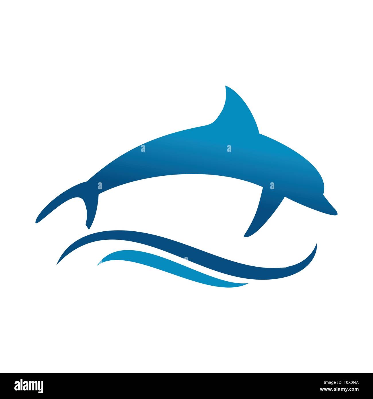 Dolphin Jumping Sea Wave Vector Symbol Graphic Logo Design Template Stock Vector