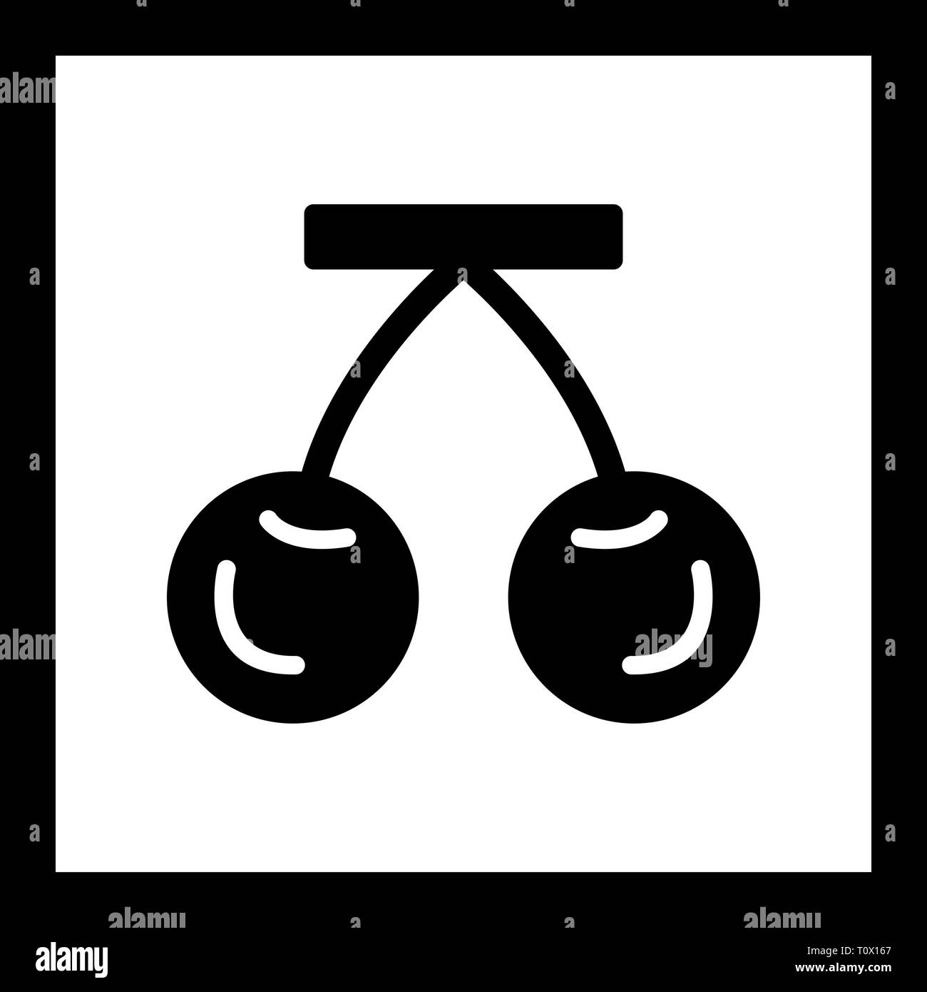 Illustration Cherry Icon Stock Photo - Alamy