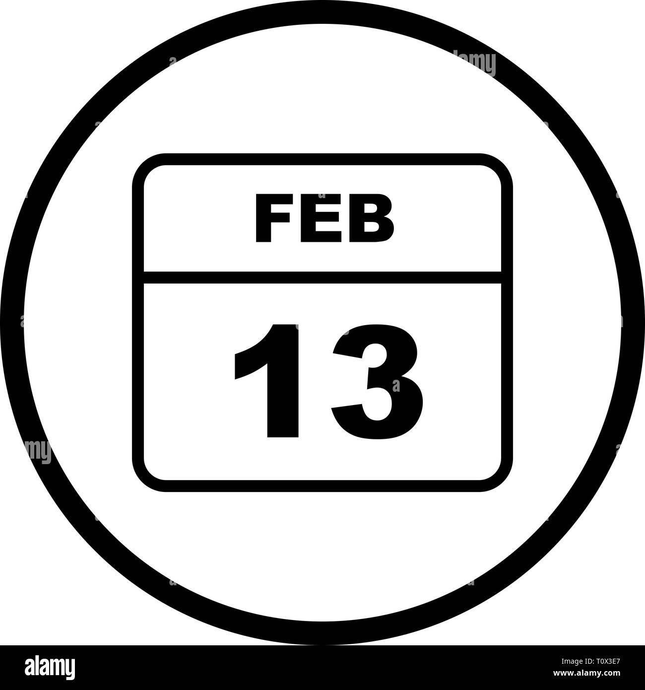13 february icon black and white stock photos images alamy