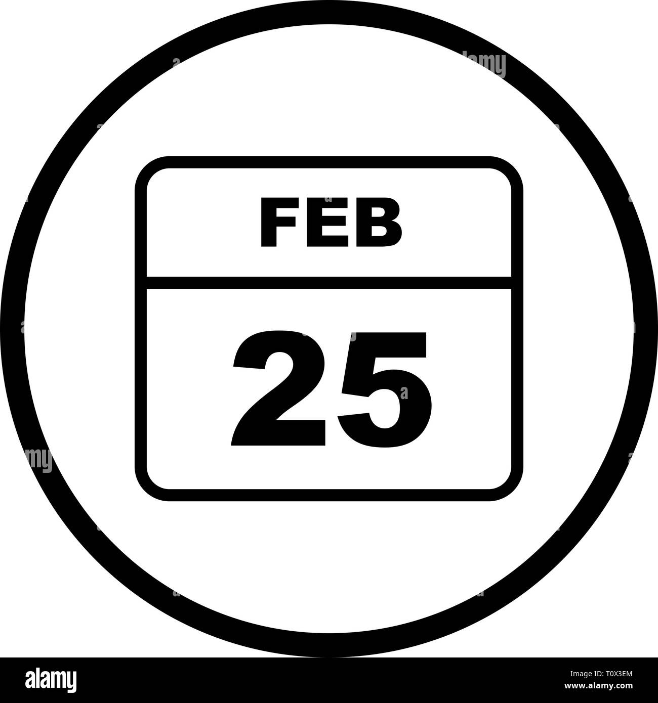 25 february icon Black and White Stock Photos & Images - Alamy