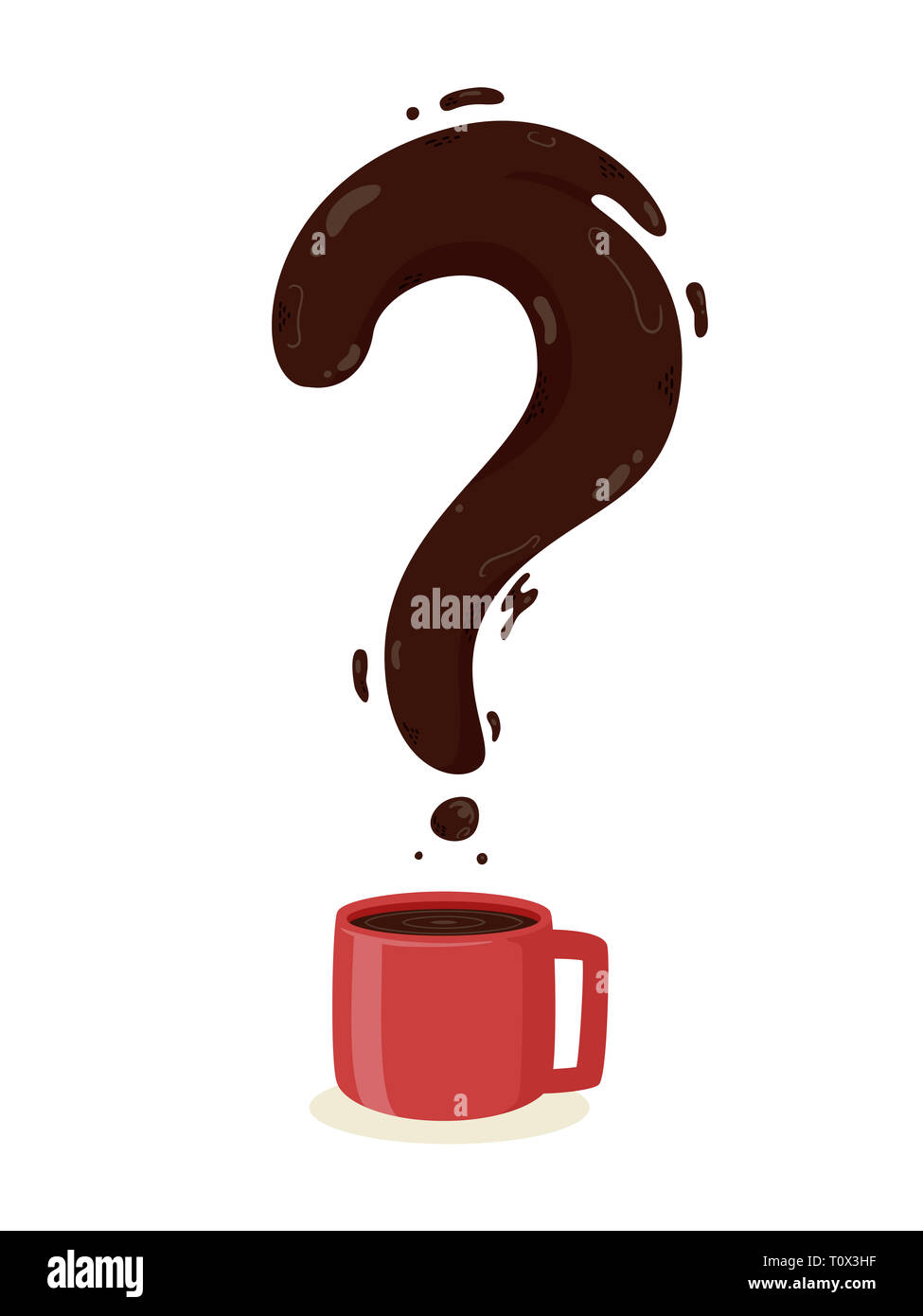 Illustration of a Coffee Drink in a Cup with a Question Mark Stock Photo Alamy