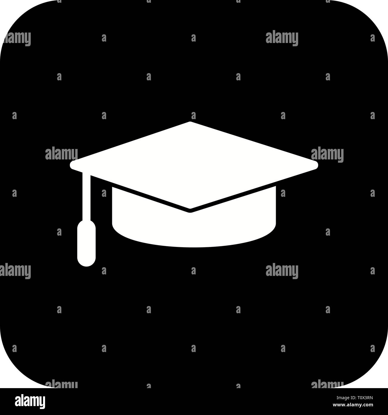 Illustration Graduation Cap Icon Stock Photo - Alamy