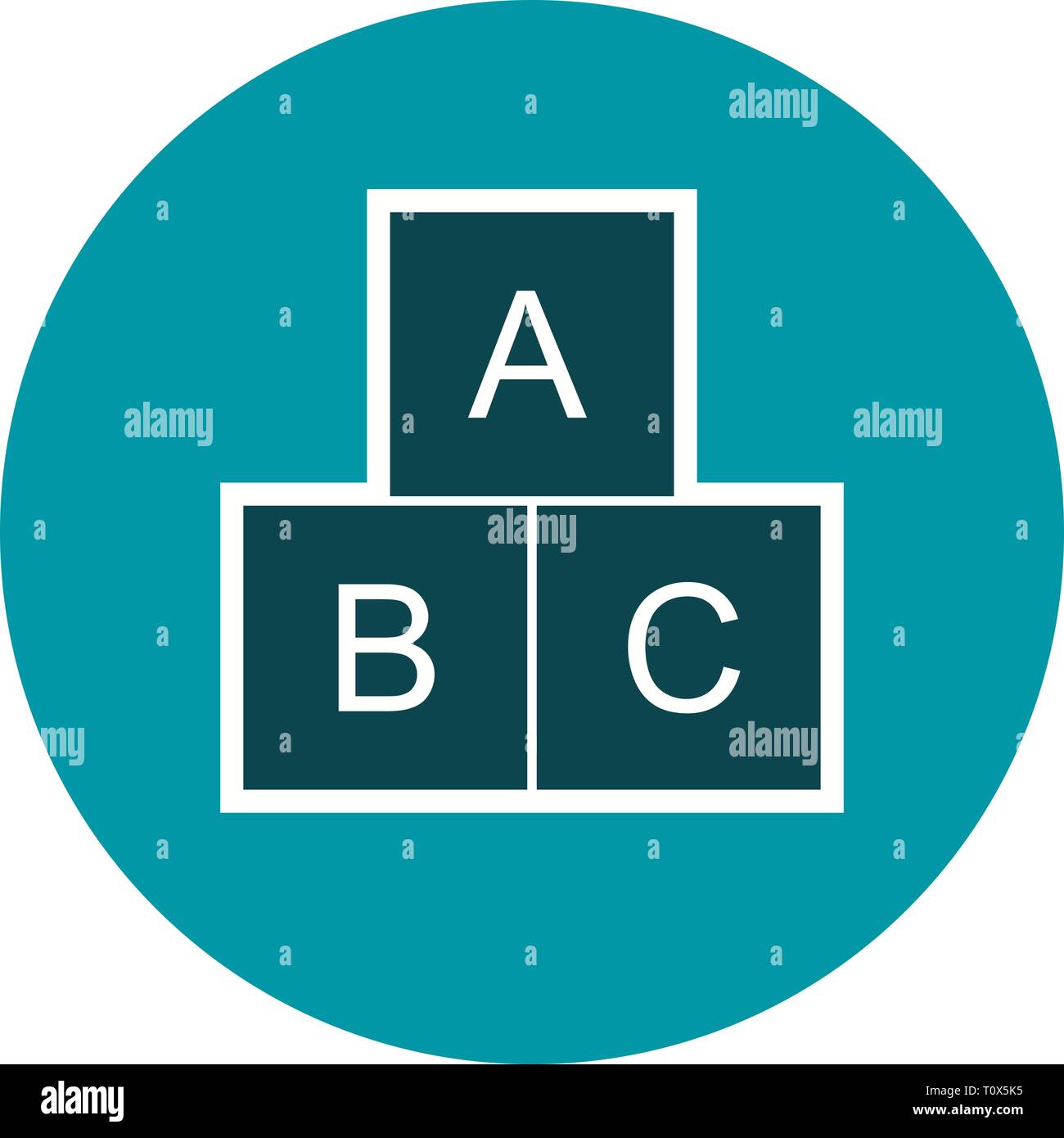 Illustration ABC Cubes Icon Stock Photo - Alamy