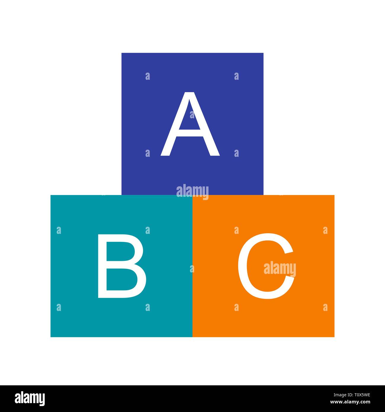 Illustration ABC Cubes Icon Stock Photo - Alamy