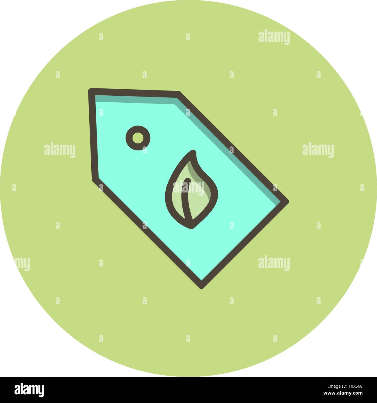 Illustration Eco Label Icon Stock Photo - Alamy