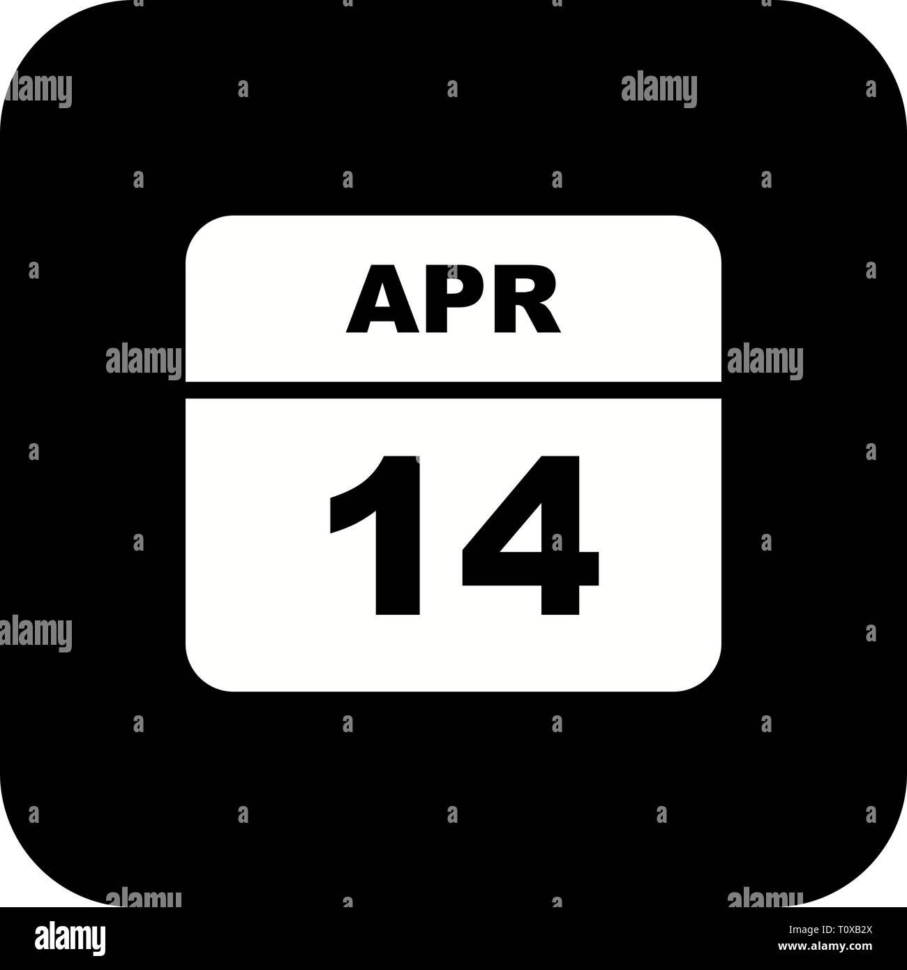 April 14th Date on a Single Day Calendar Stock Photo Alamy