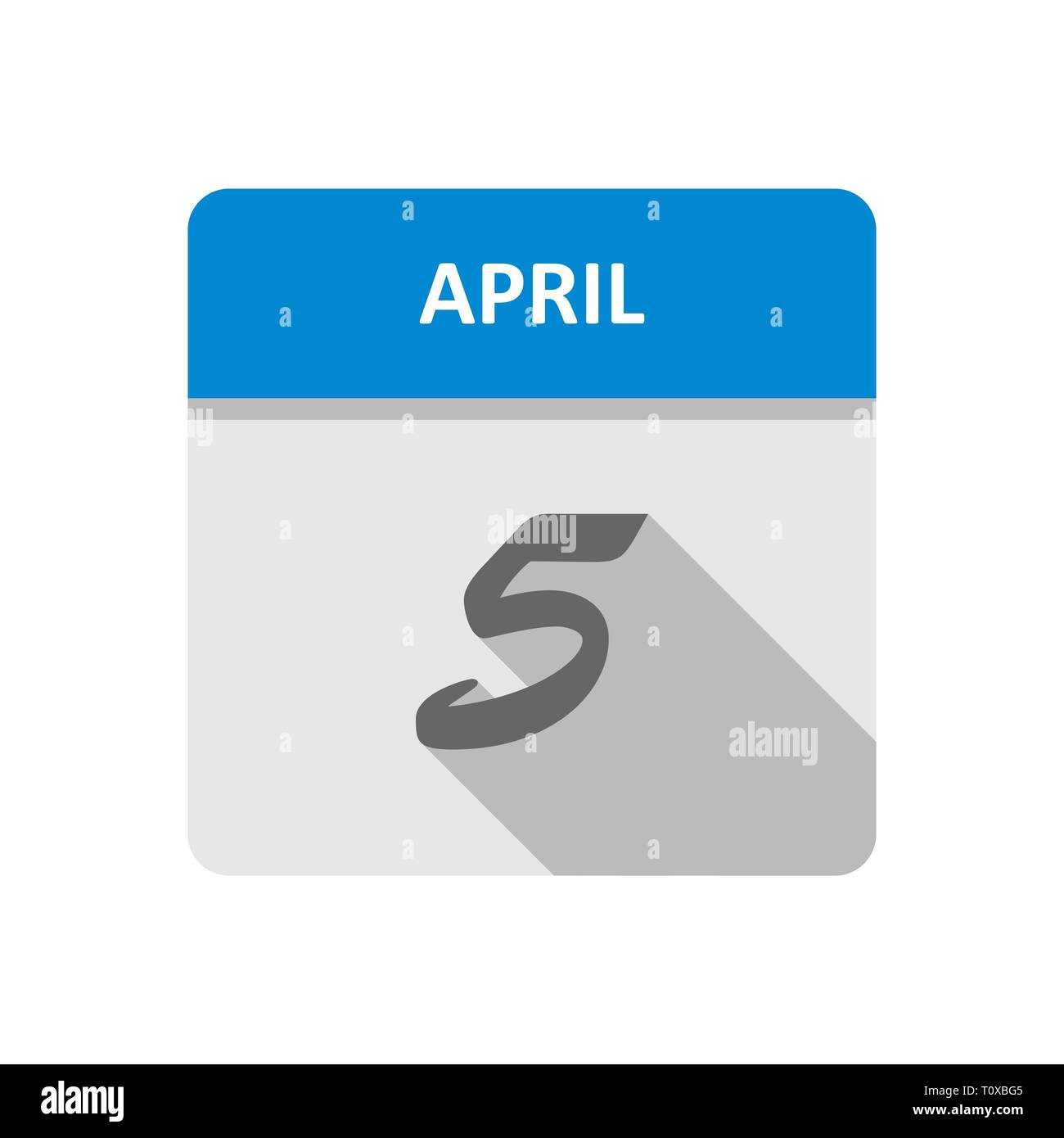 April 5th Date on a Single Day Calendar Stock Photo Alamy