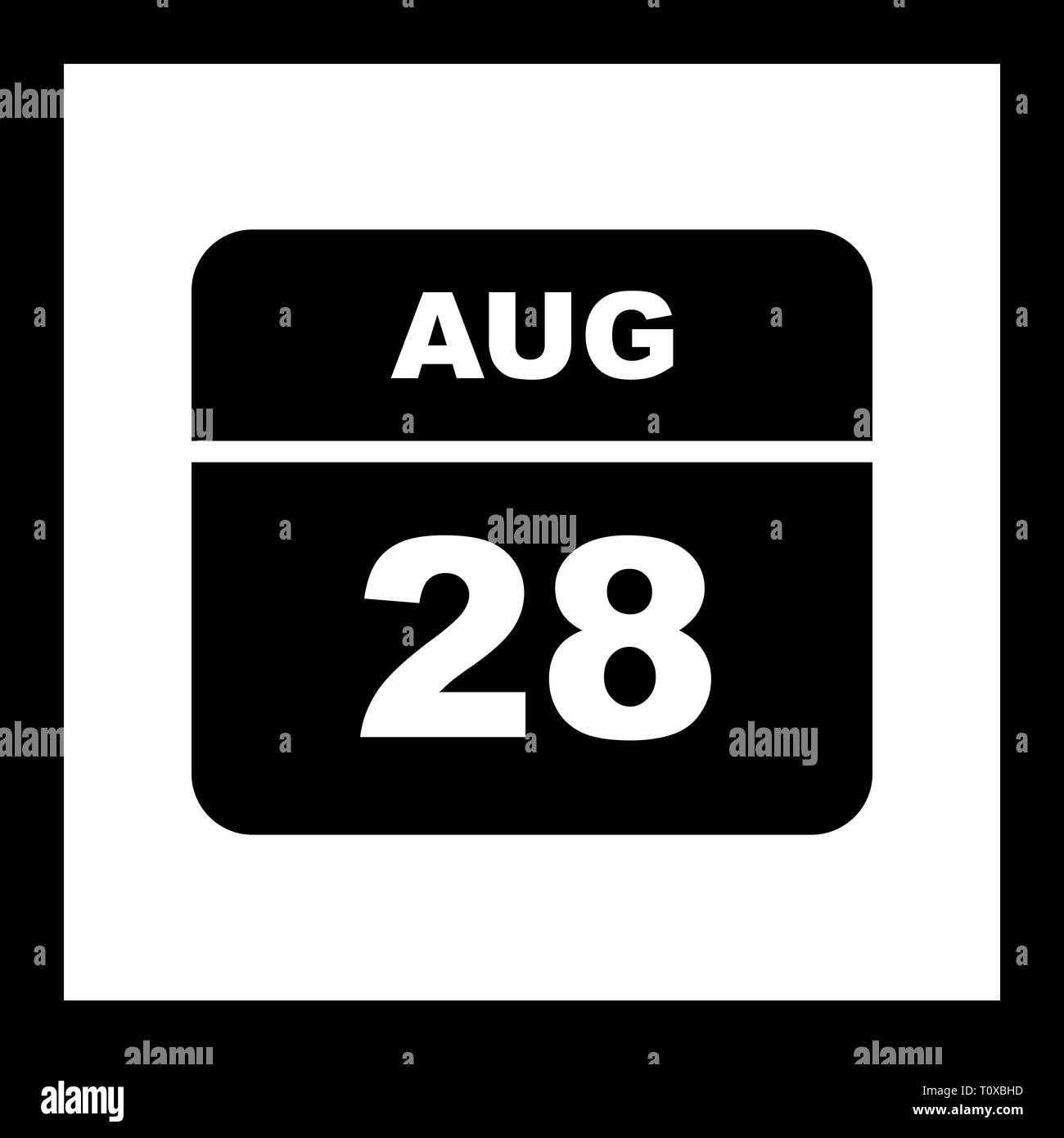 August 28th Date on a Single Day Calendar Stock Photo Alamy