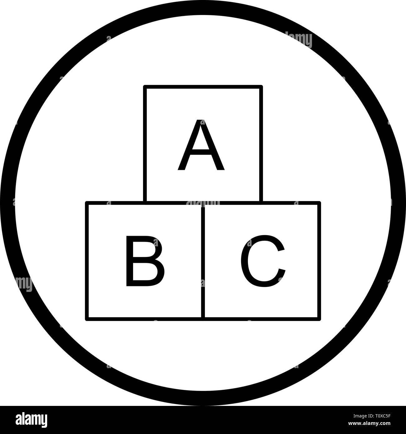 Illustration ABC Cubes Icon Stock Photo - Alamy