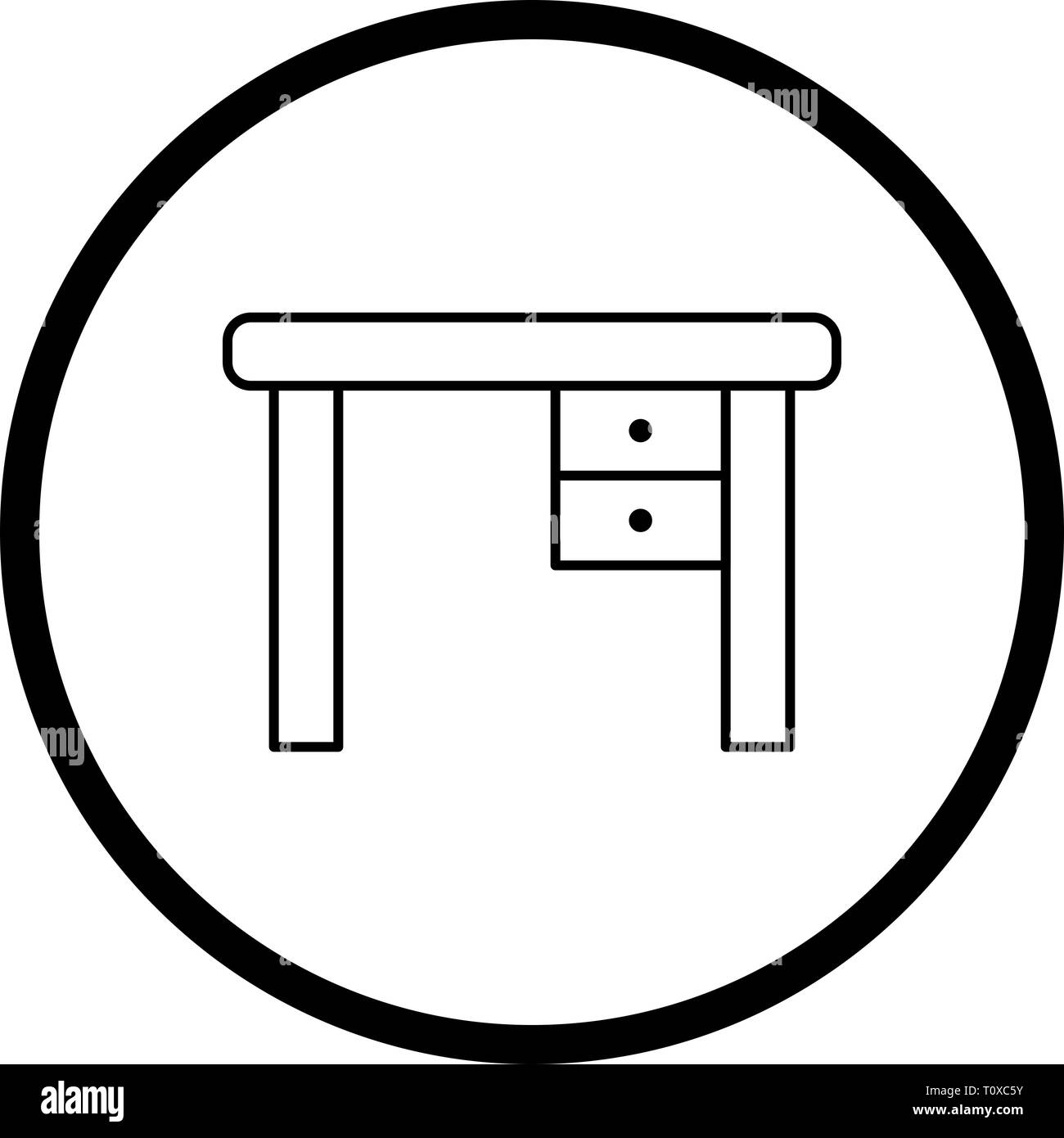 Illustration Study Table Vector Icon Stock Photo - Alamy
