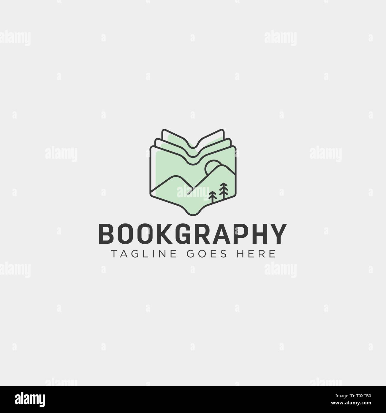 mountain book geography education logo template vector illustration icon element isolated - vector Stock Vector