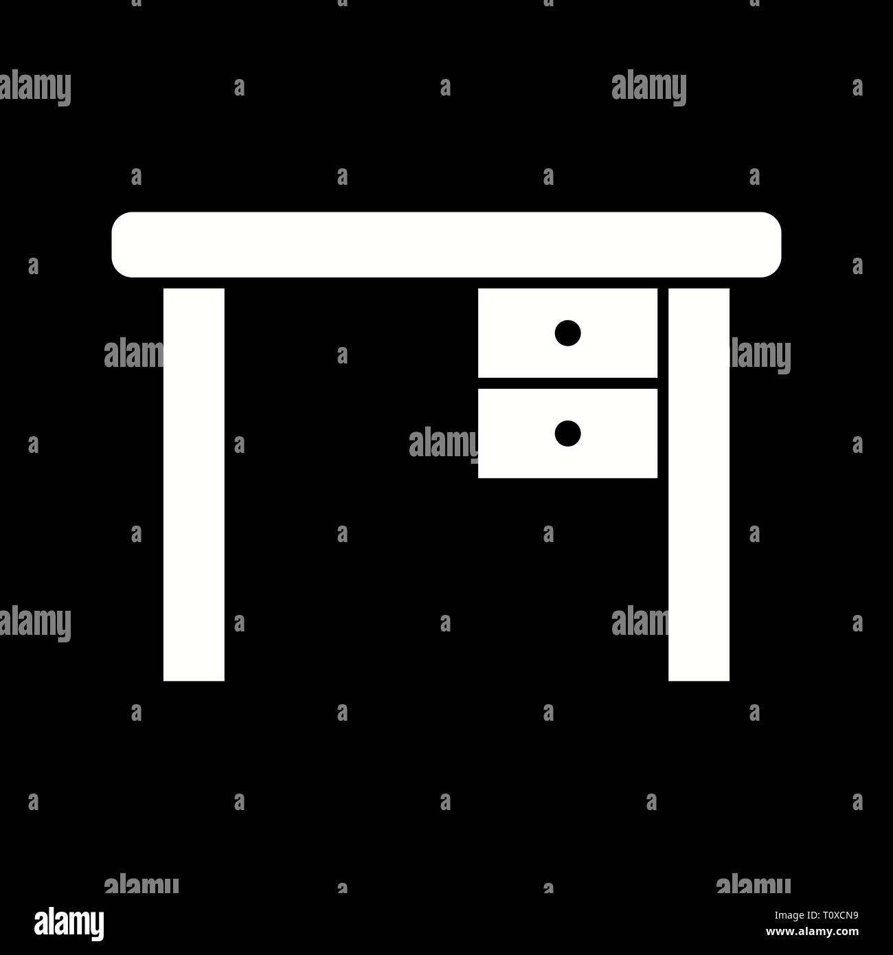 Illustration Study Table Vector Icon Stock Photo - Alamy