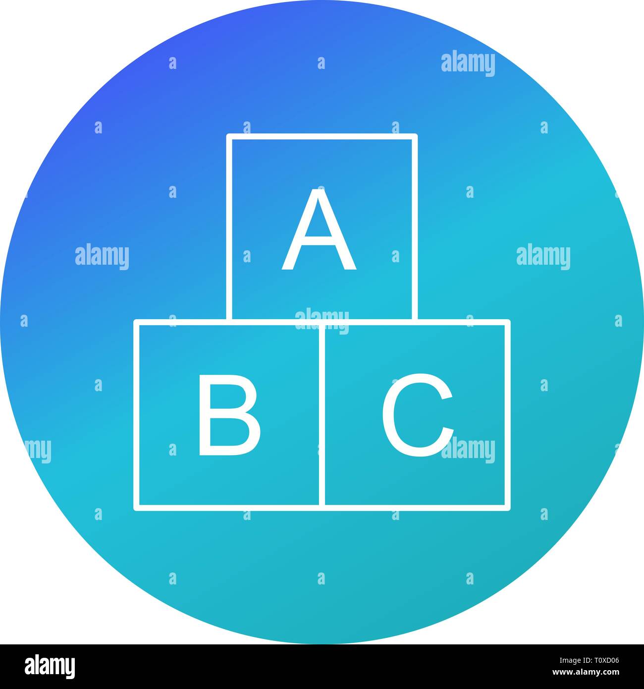 Illustration ABC Cubes Icon Stock Photo - Alamy