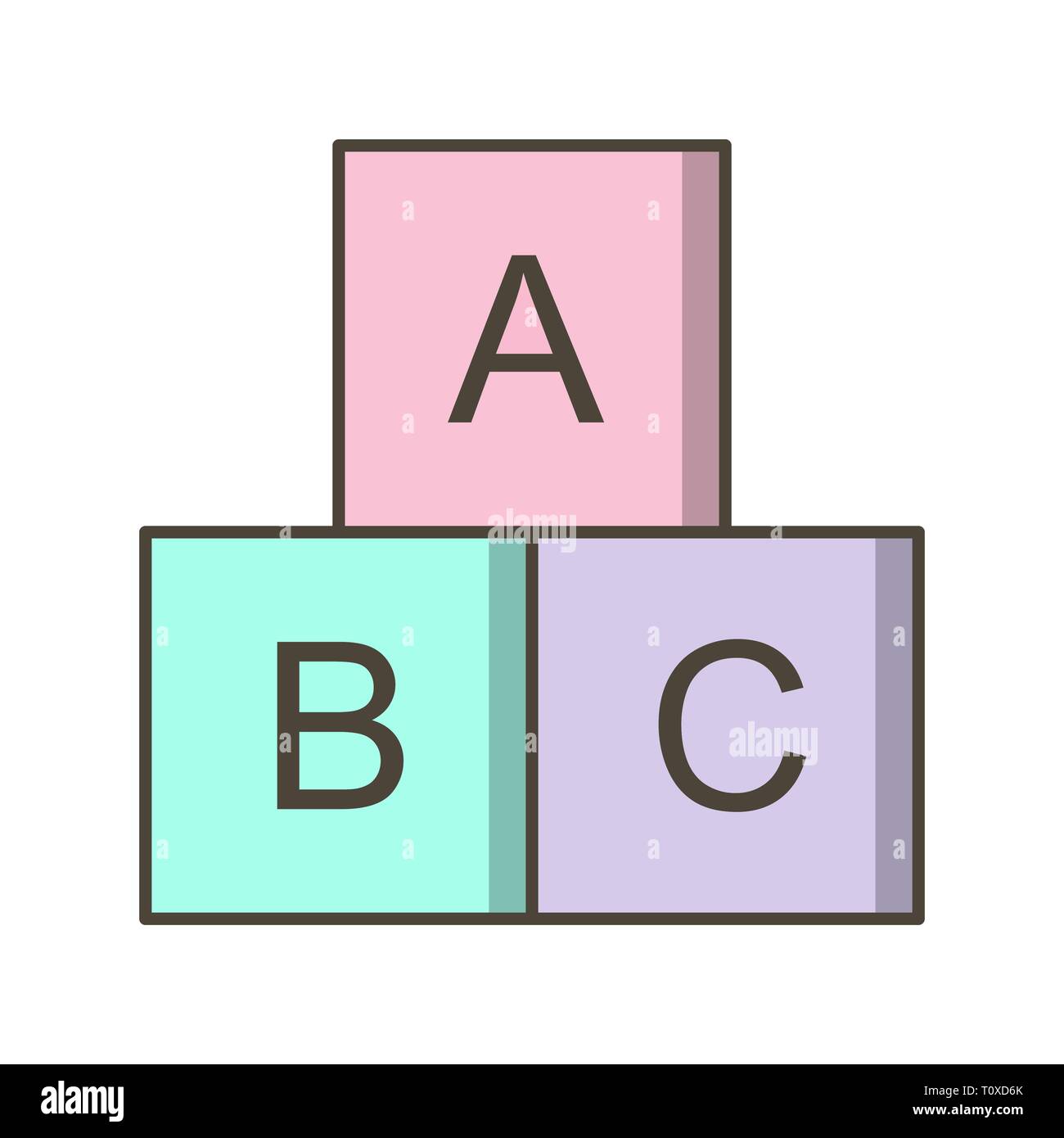 Illustration ABC Cubes Icon Stock Photo - Alamy