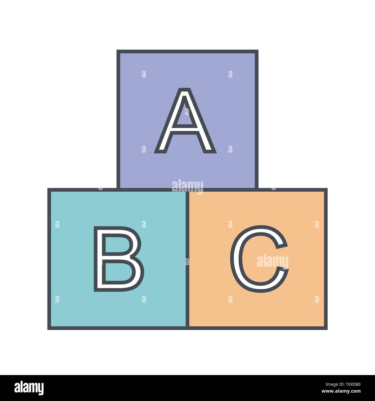 Illustration ABC Cubes Icon Stock Photo - Alamy