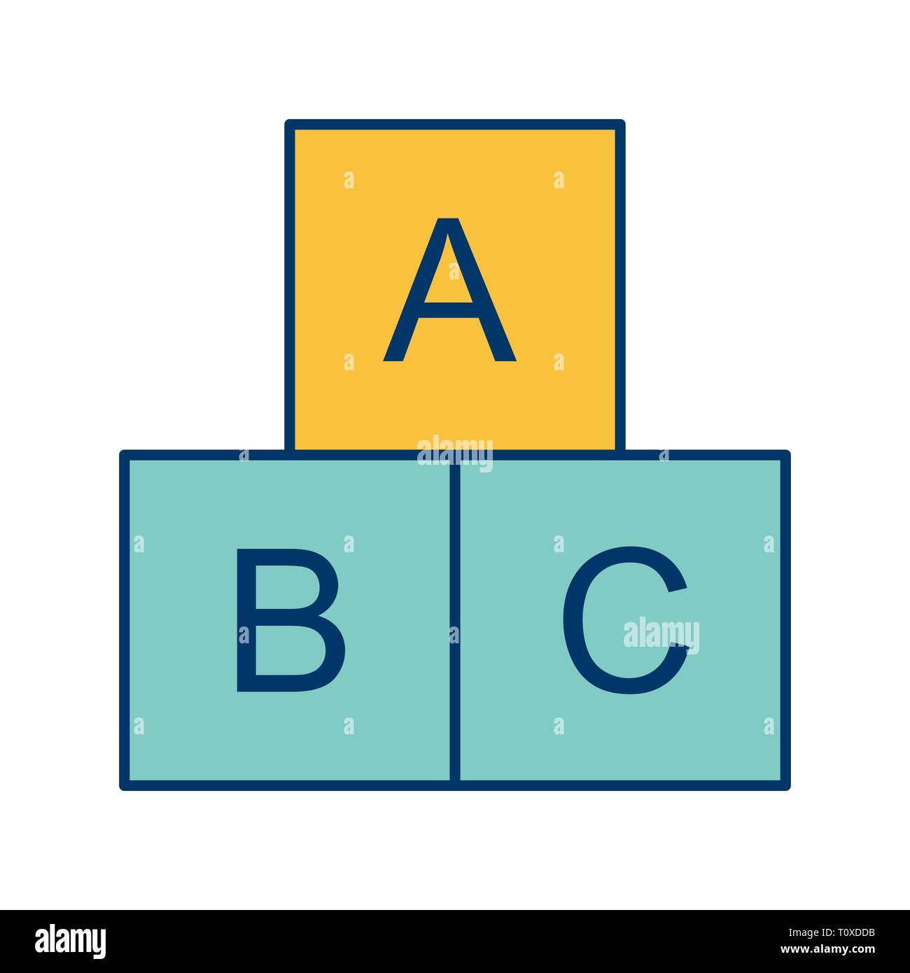 Illustration ABC Cubes Icon Stock Photo - Alamy