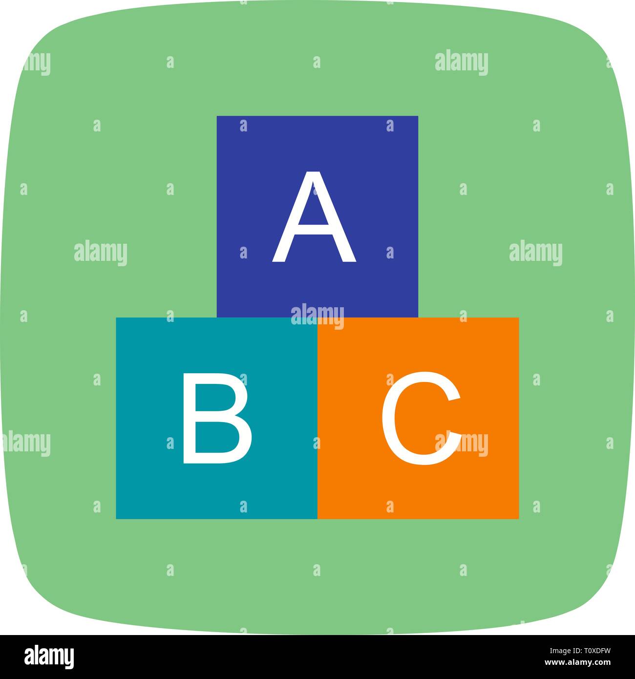 Illustration ABC Cubes Icon Stock Photo - Alamy