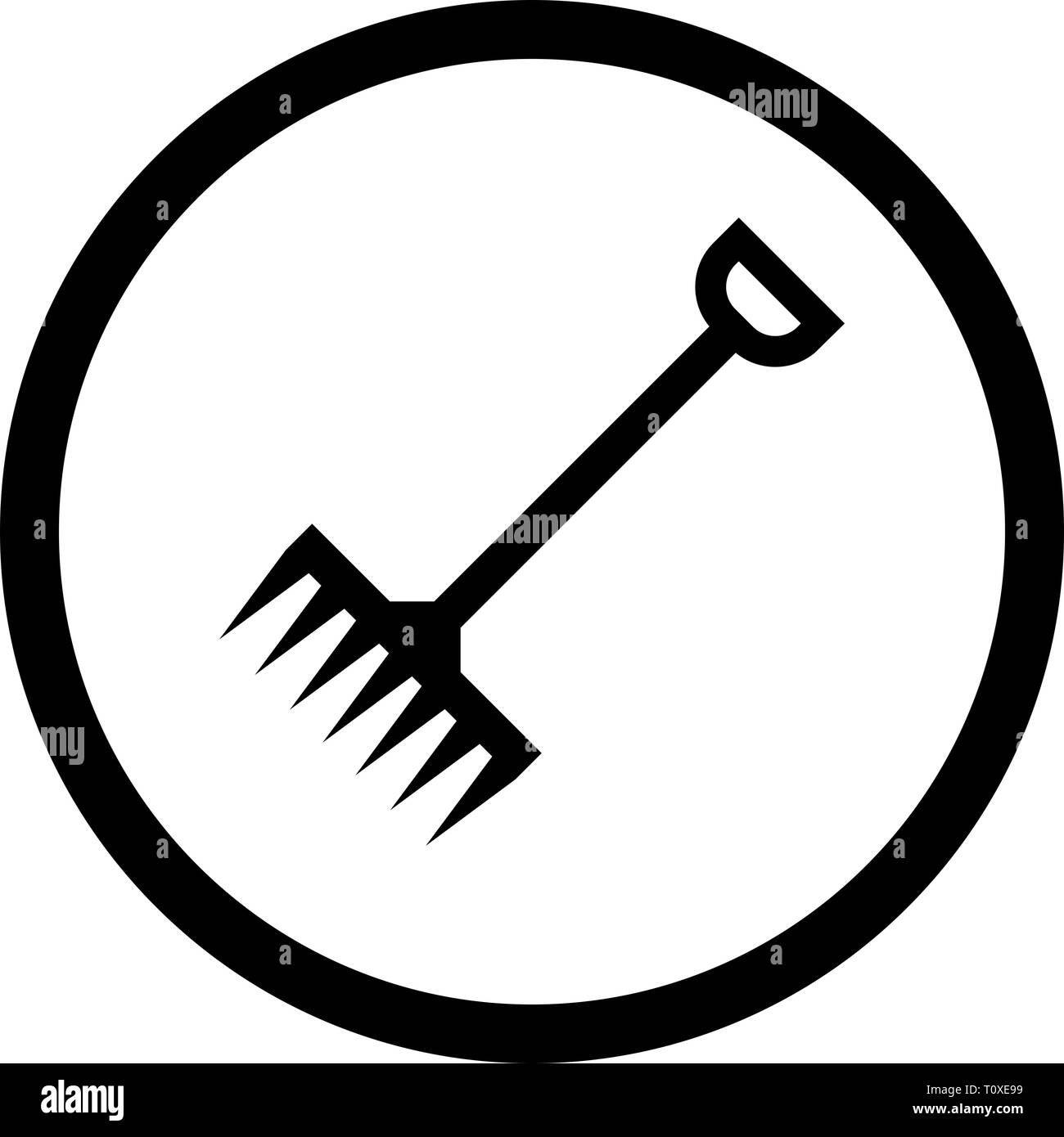 Illustration Rake Icon Stock Photo - Alamy