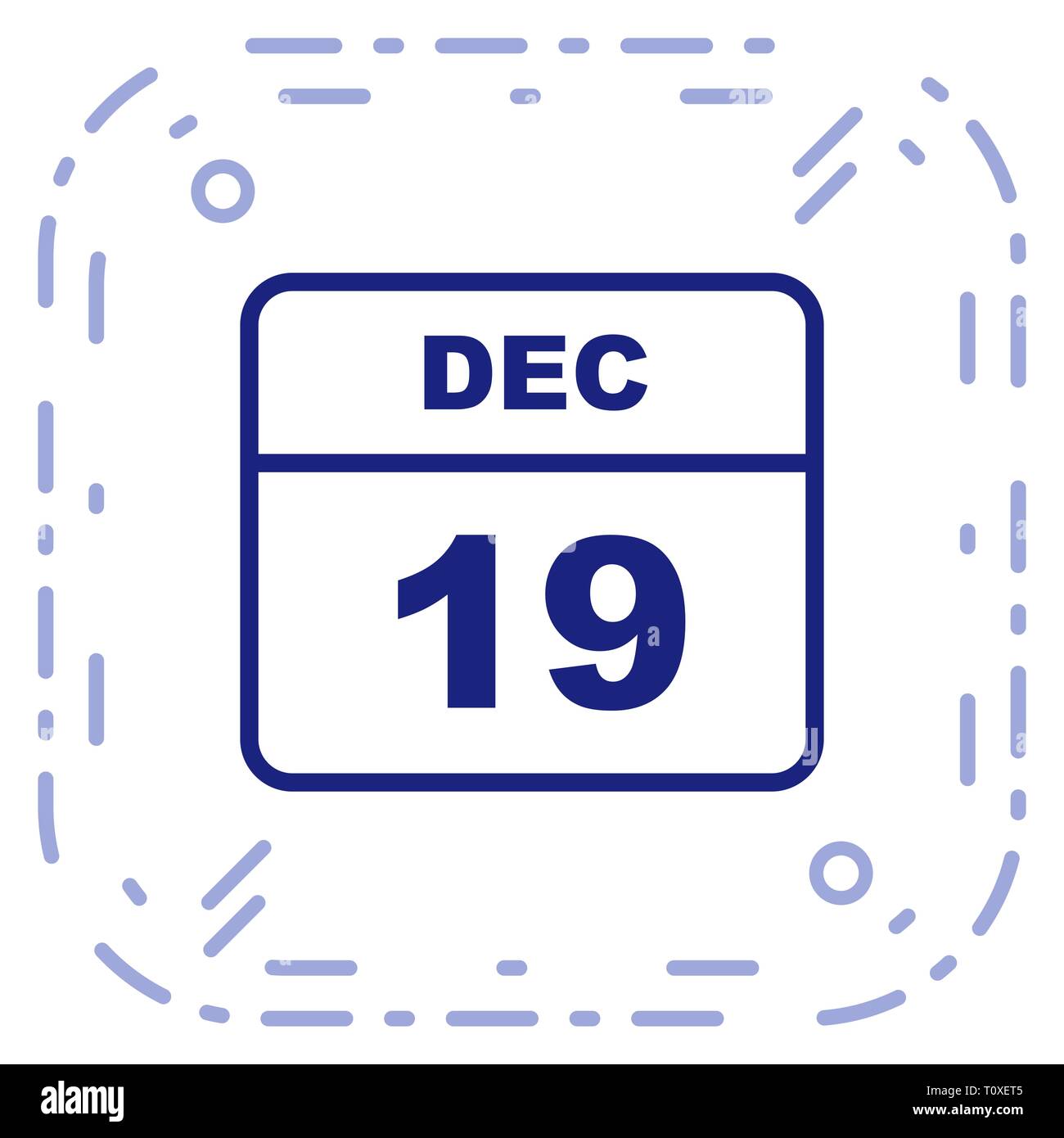December 19th Date on a Single Day Calendar Stock Photo Alamy