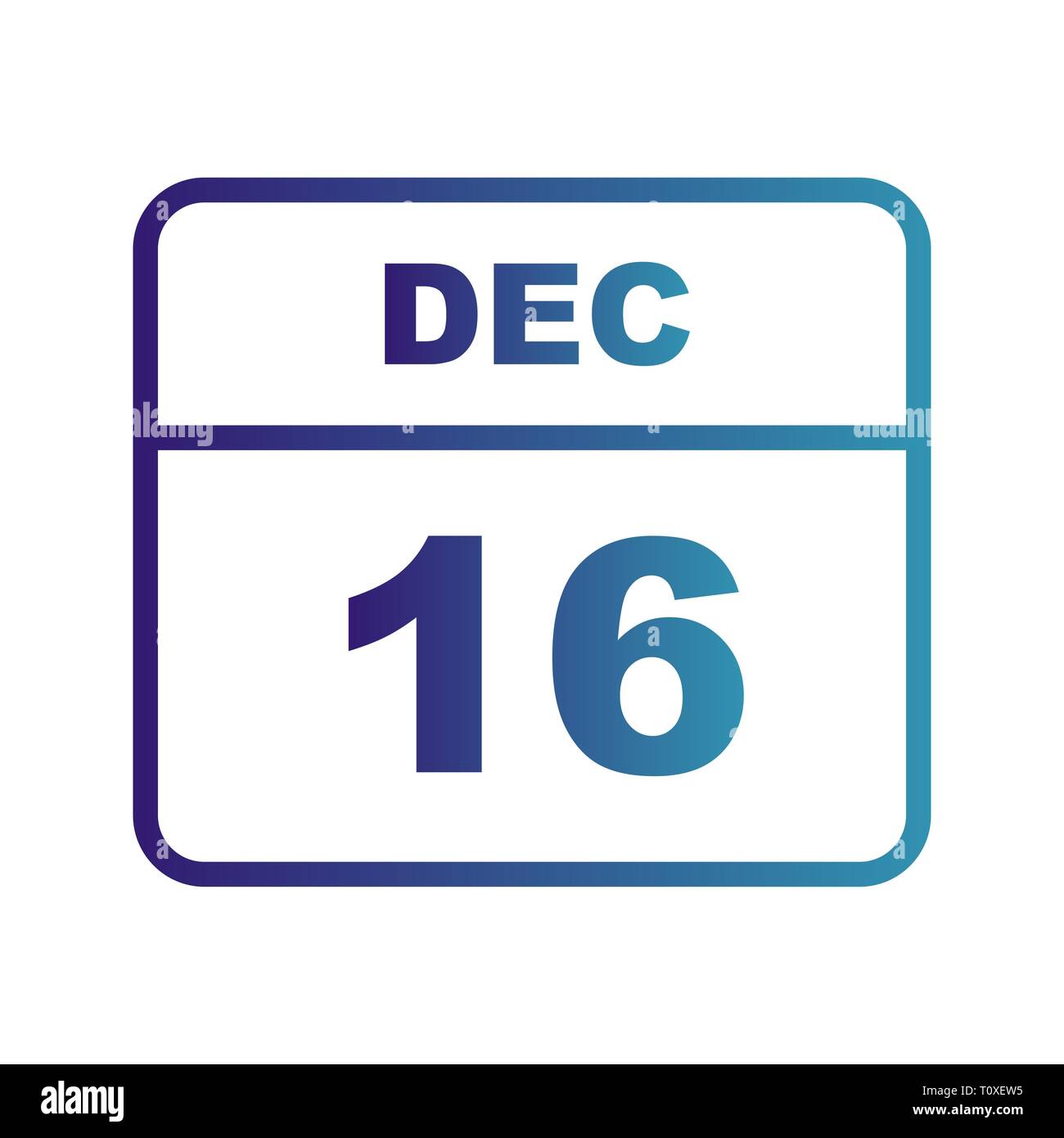 December 16th Date on a Single Day Calendar Stock Photo Alamy
