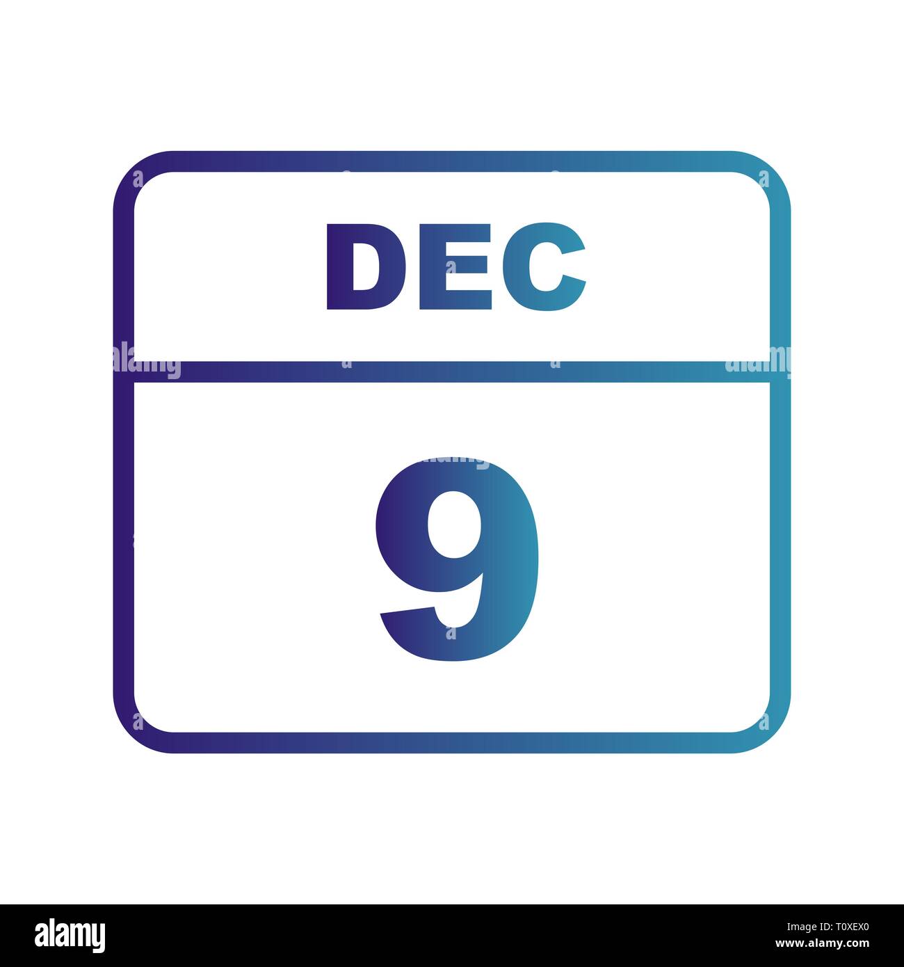 December 9th Date on a Single Day Calendar Stock Photo Alamy