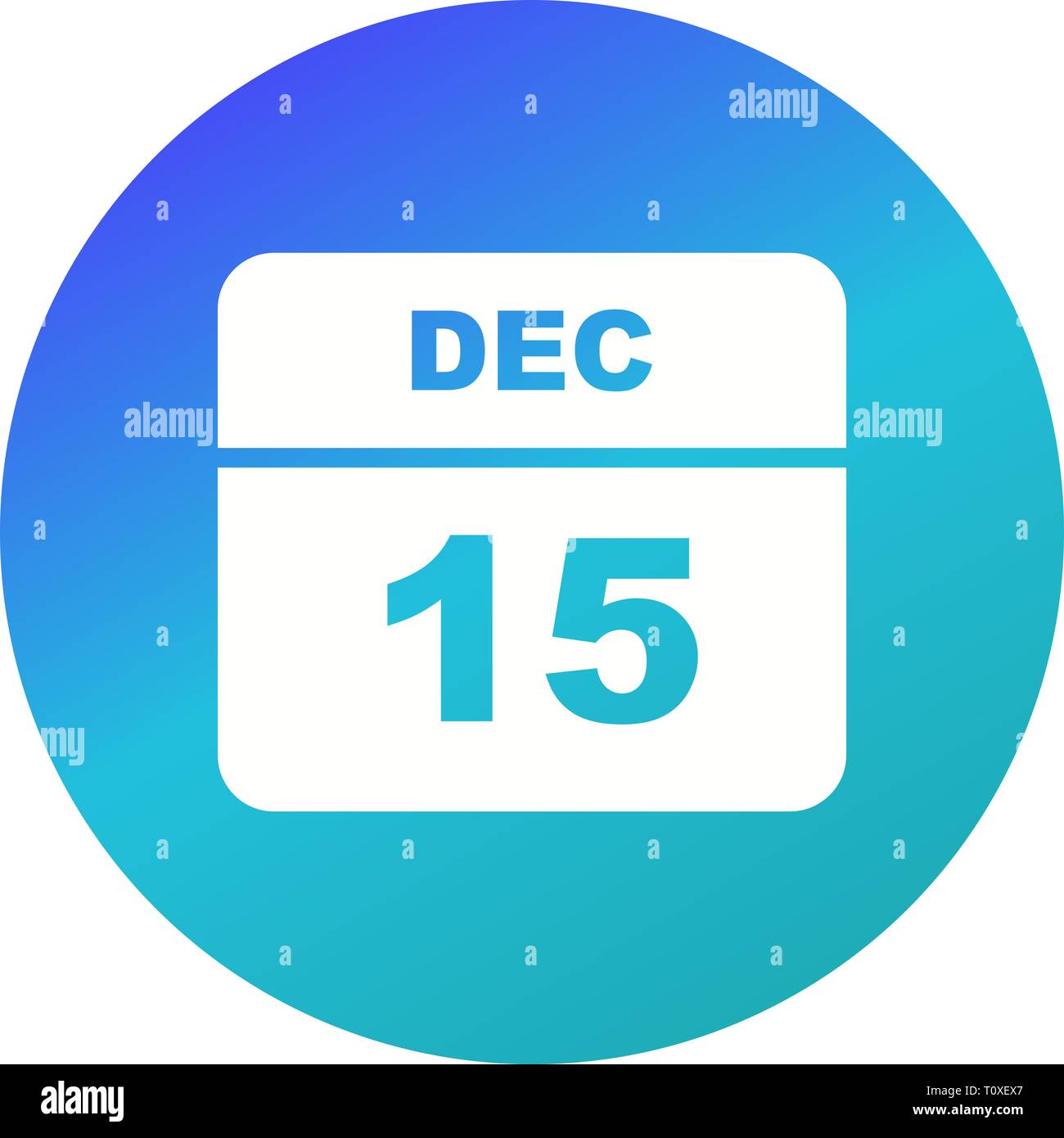 15 december calendar icon on hi-res stock photography and images - Alamy