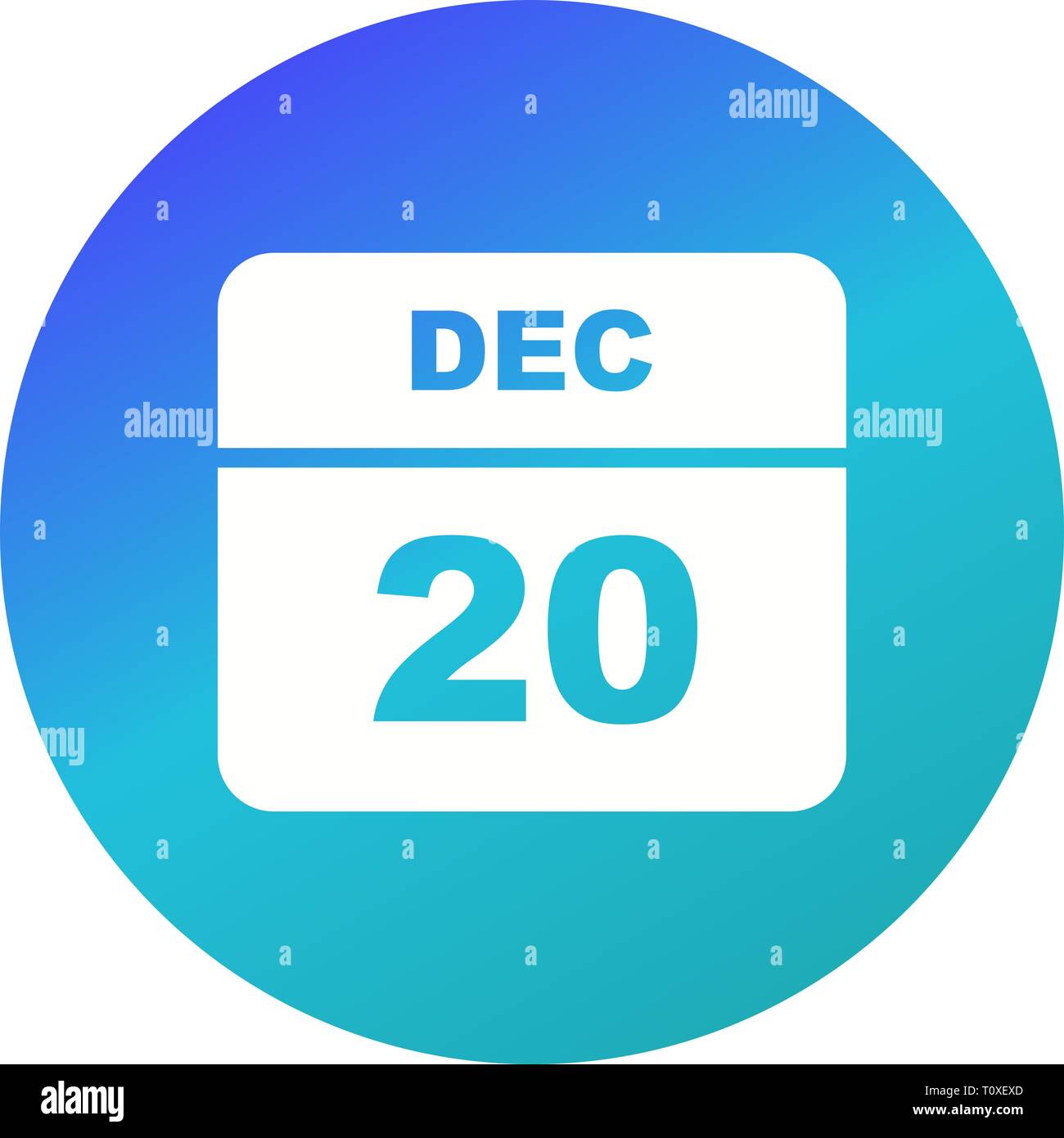 December 20th Date on a Single Day Calendar Stock Photo Alamy