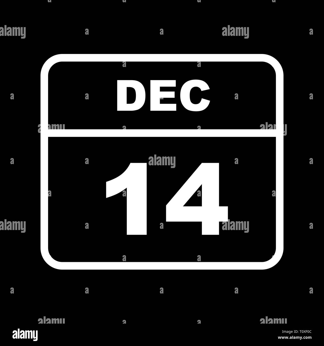 December 14th Date on a Single Day Calendar Stock Photo Alamy