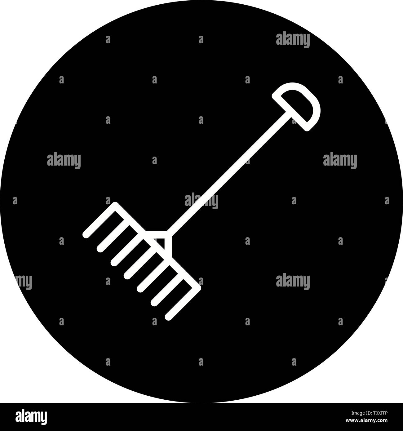 Illustration Rake Icon Stock Photo - Alamy
