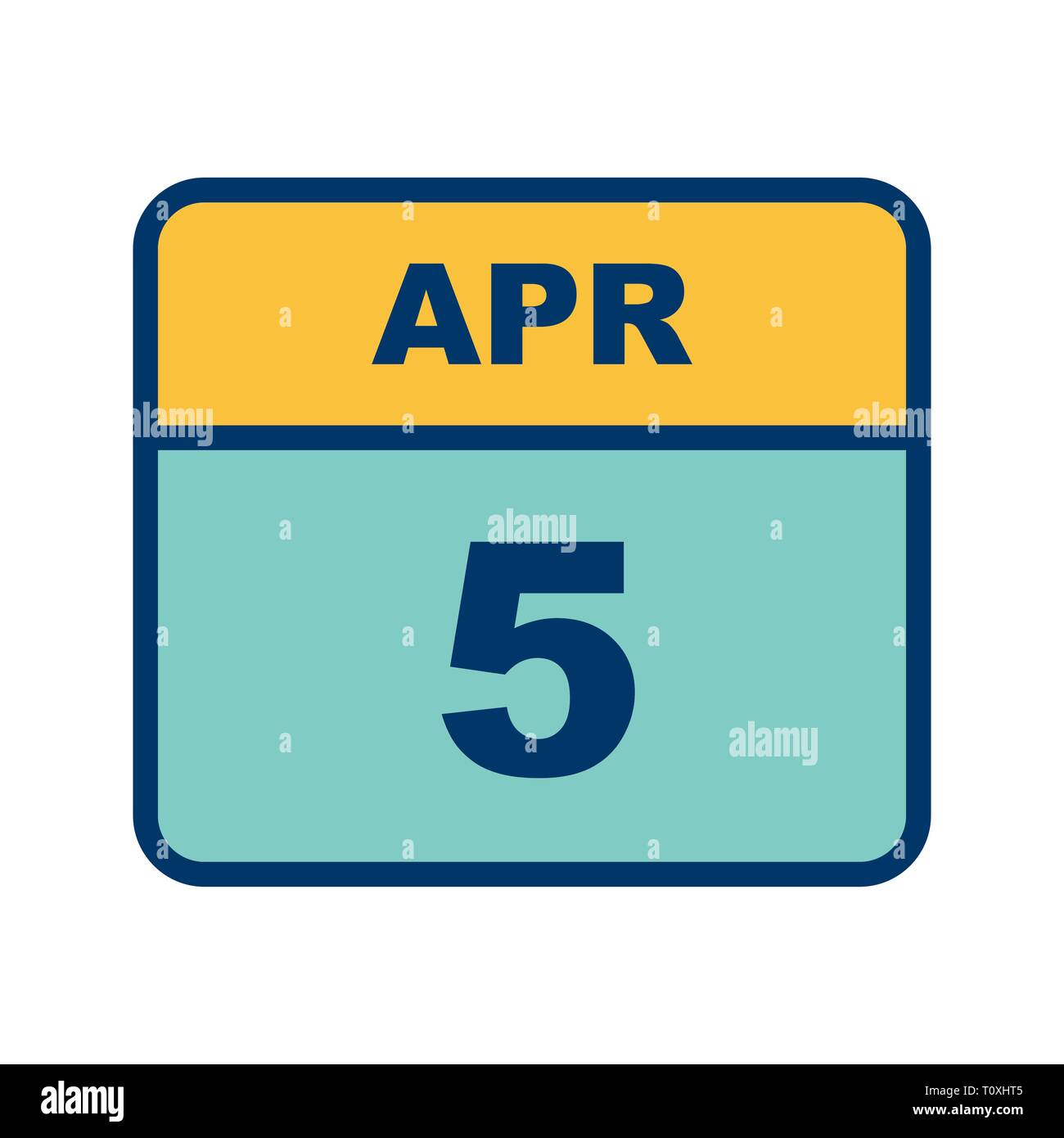 April 5th Date on a Single Day Calendar Stock Photo