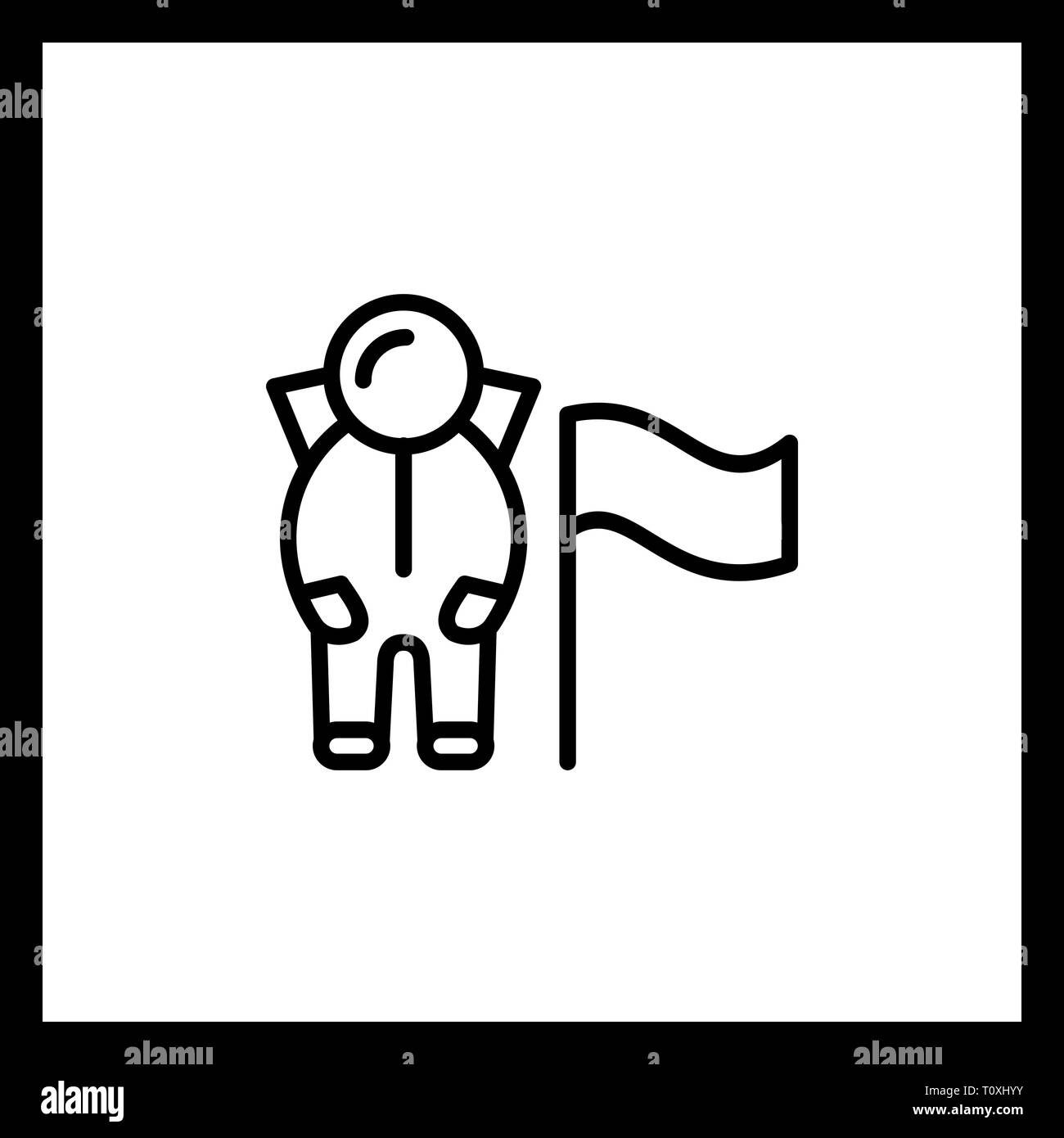 Illustration Man With Flag Icon Stock Photo - Alamy