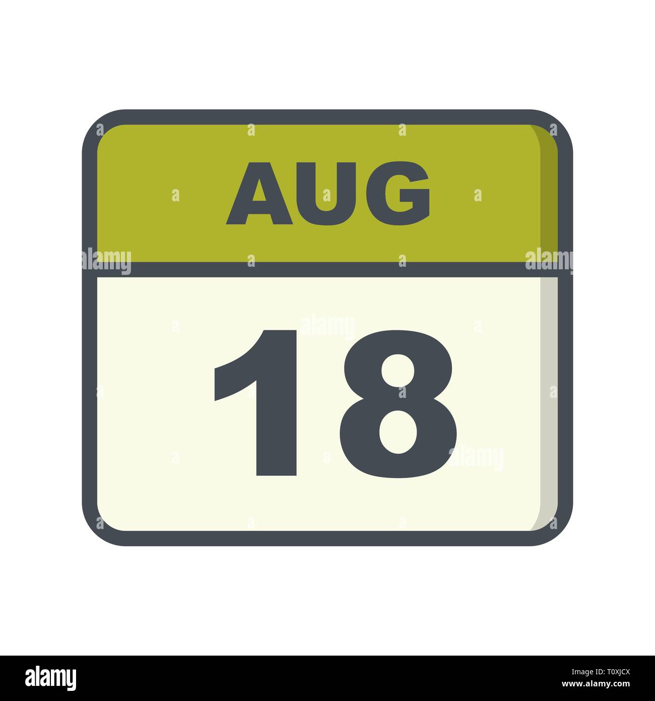 August 18th Date on a Single Day Calendar Stock Photo Alamy