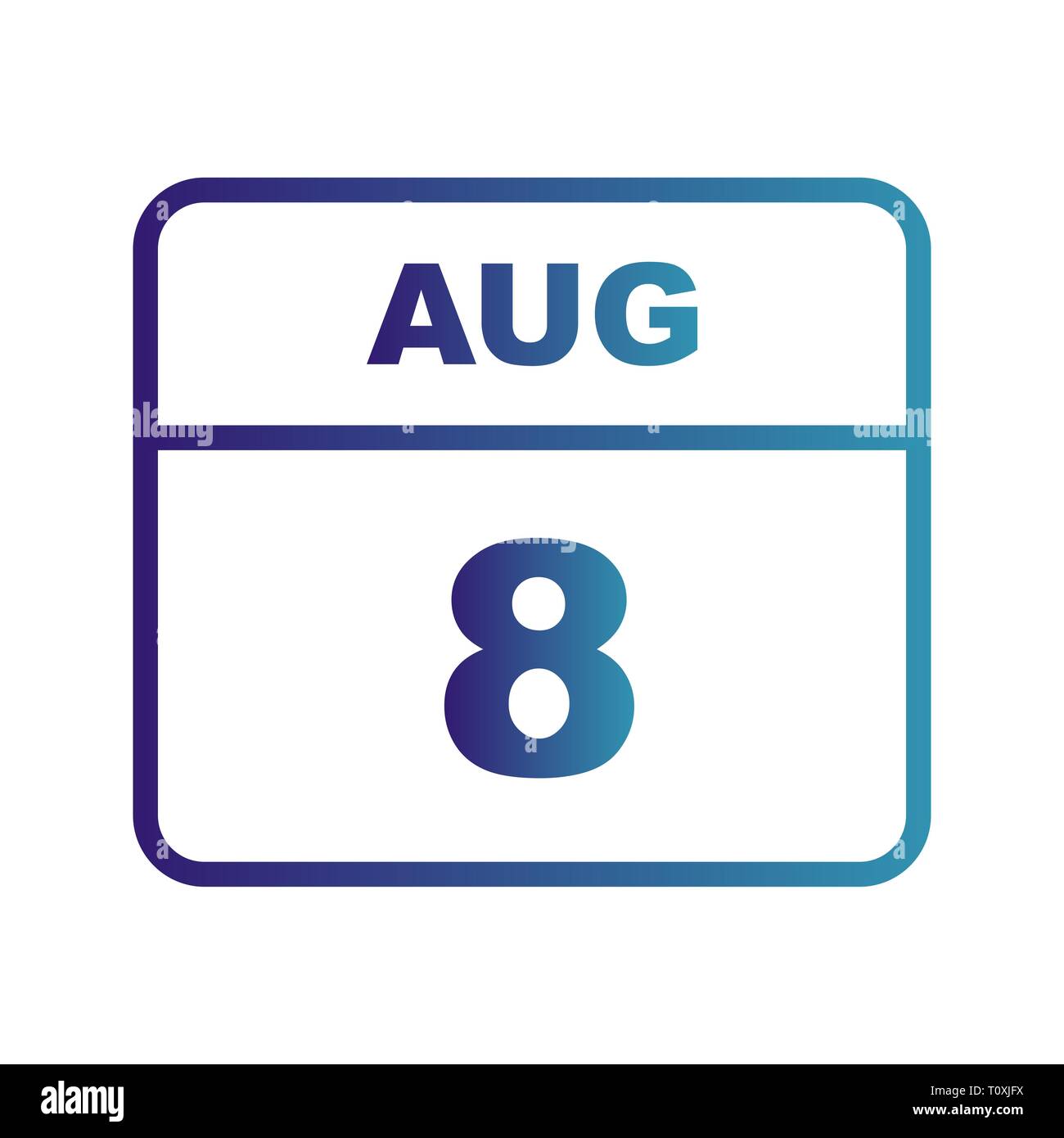 August 8th Date On A Single Day Calendar Stock Photo 241530462 Alamy - 